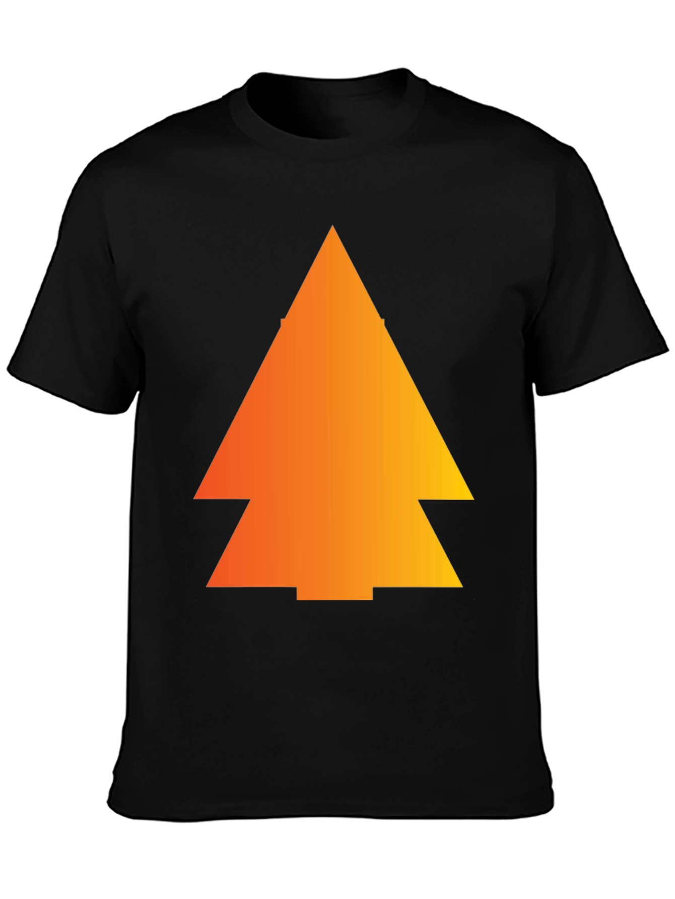 Gradient Pine Tree Graphic Tee - Black