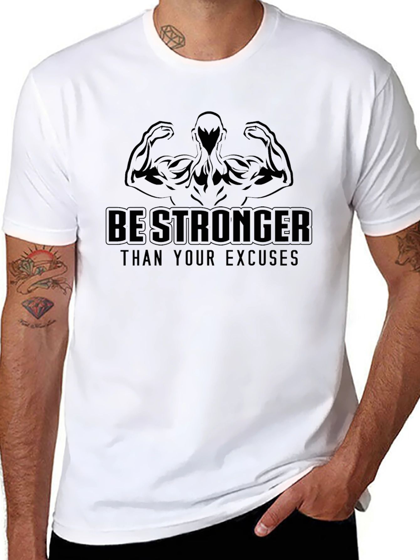 Be Stronger Than Your Excuses Black T-Shirt