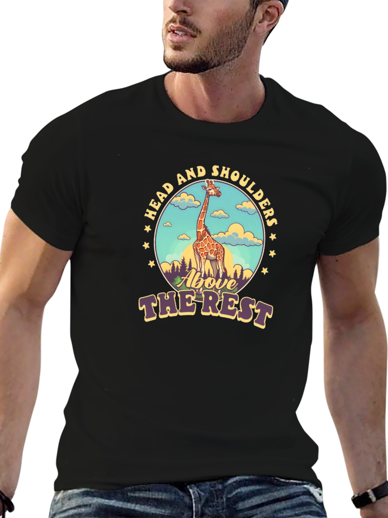Head and Shoulders Giraffe Graphic Tee