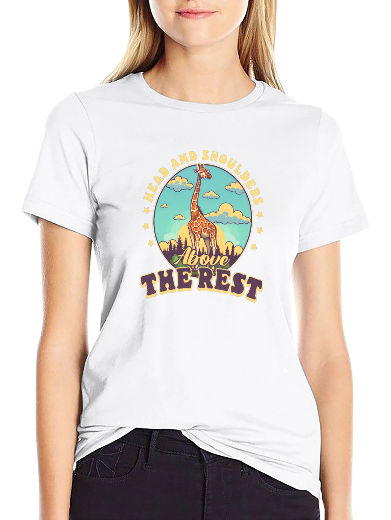 Head and Shoulders Giraffe Graphic Tee