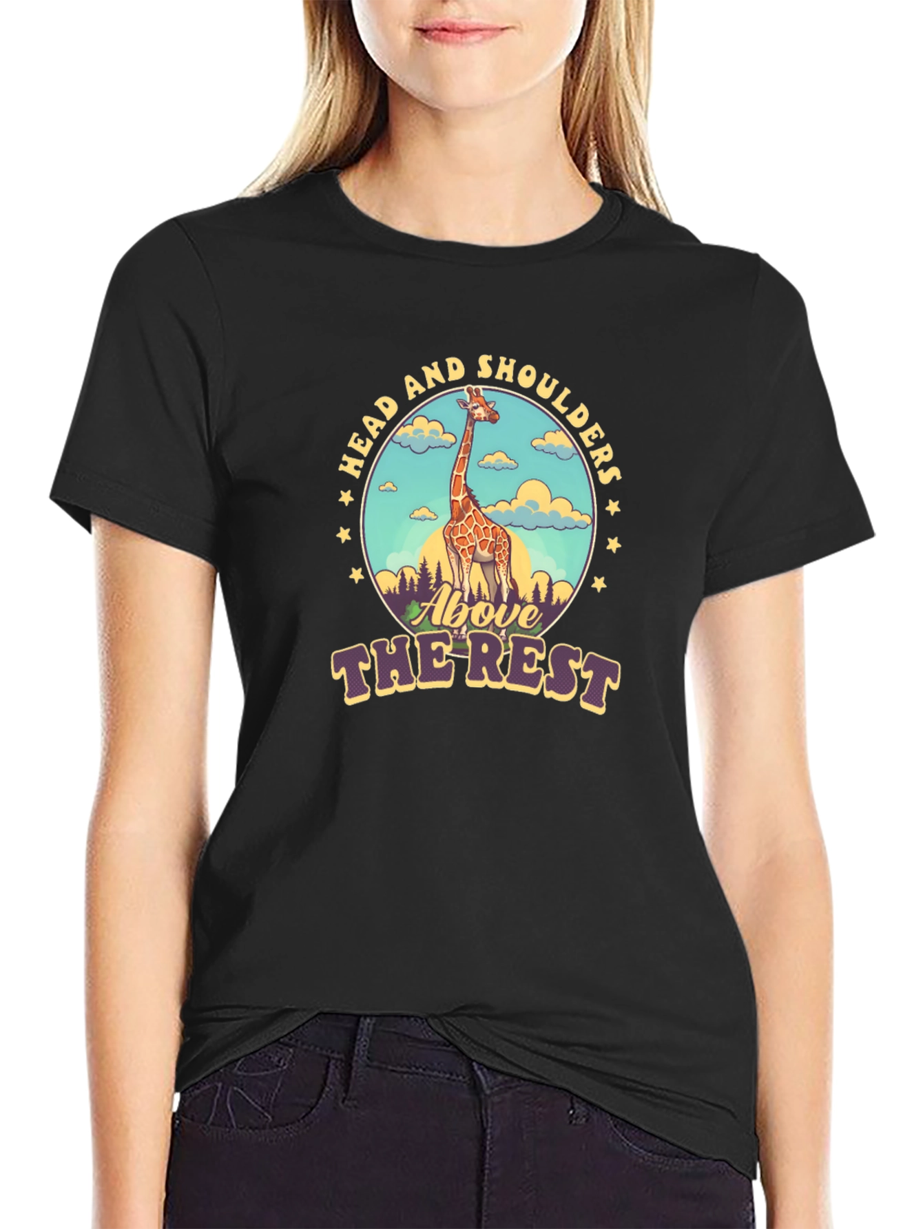 Head and Shoulders Giraffe Graphic Tee
