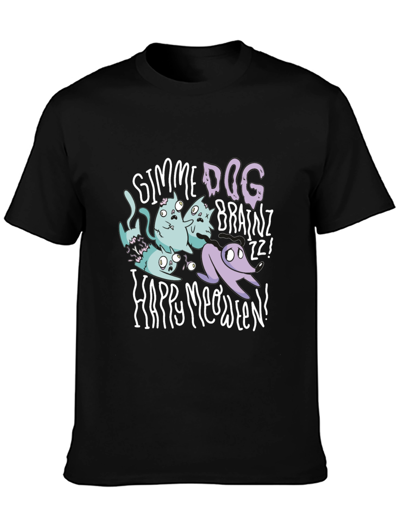 Happy Meoween Zombie Cat T-Shirt