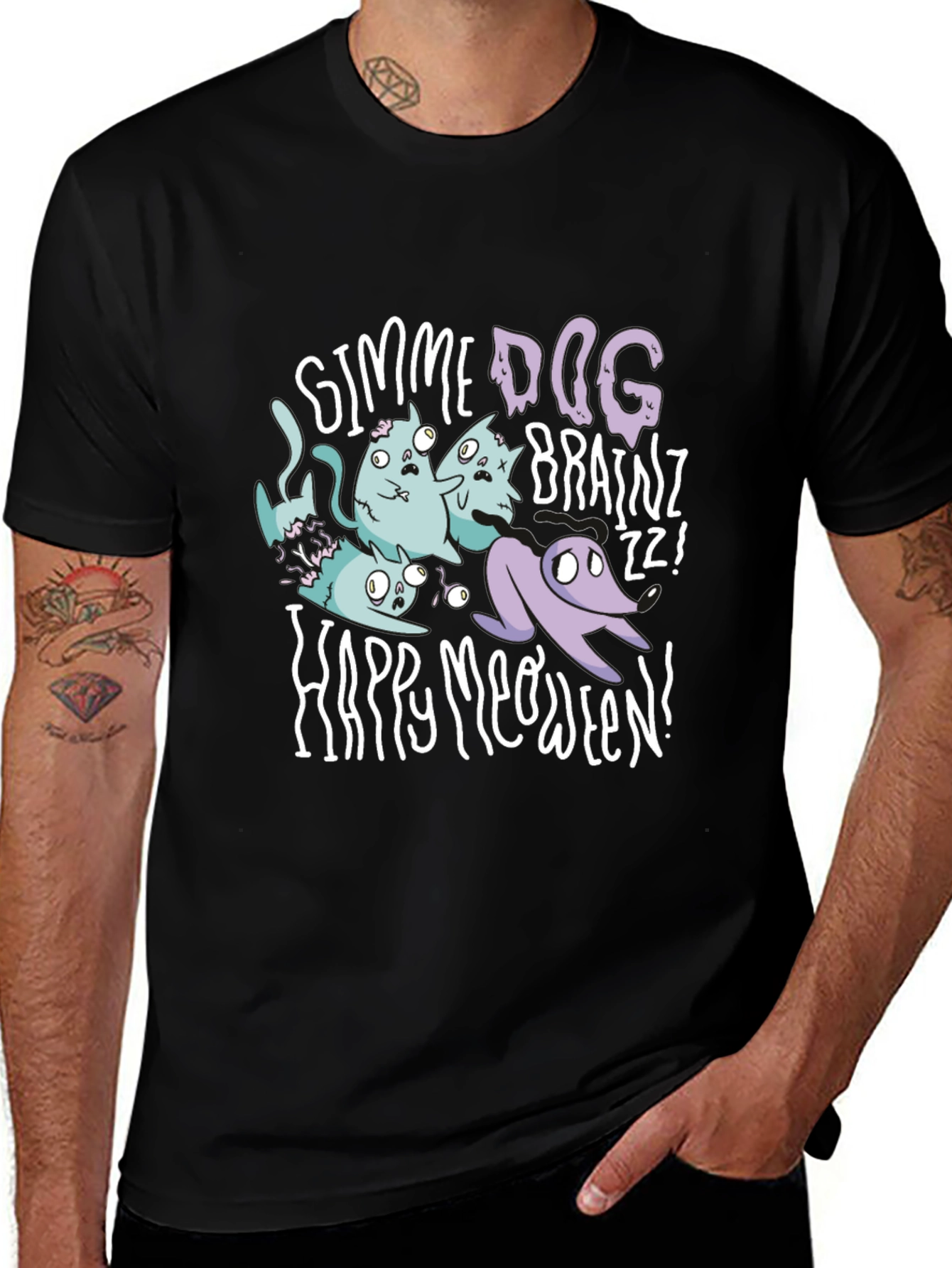 Happy Meoween Zombie Cat T-Shirt