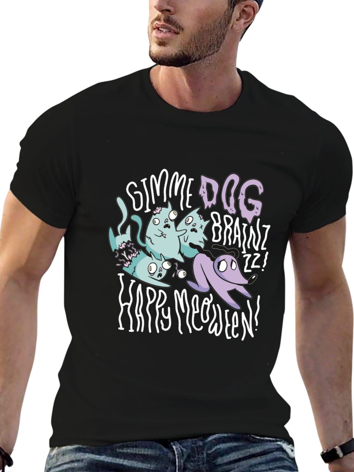 Happy Meoween Zombie Cat T-Shirt