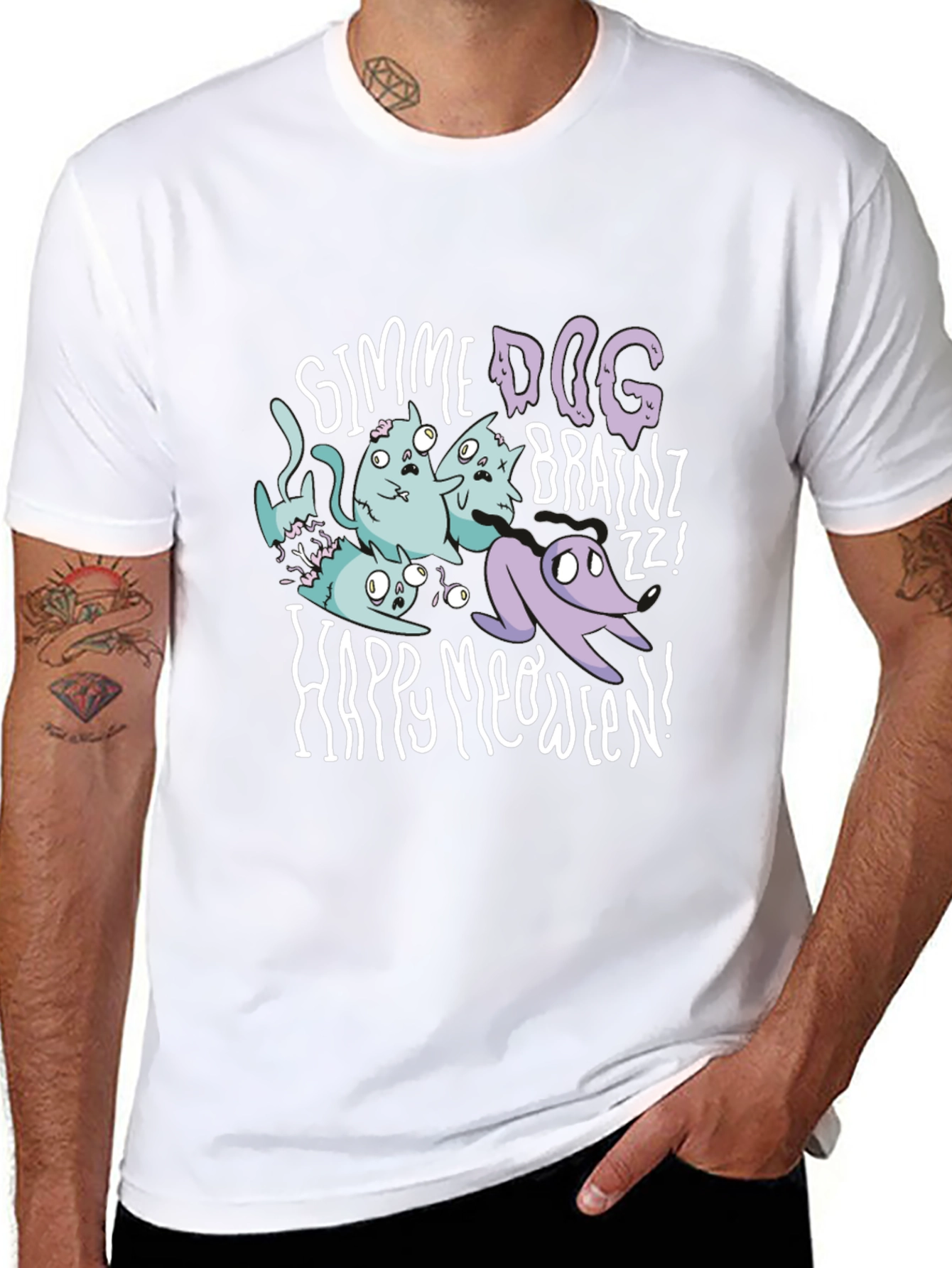 Happy Meoween Zombie Cat T-Shirt