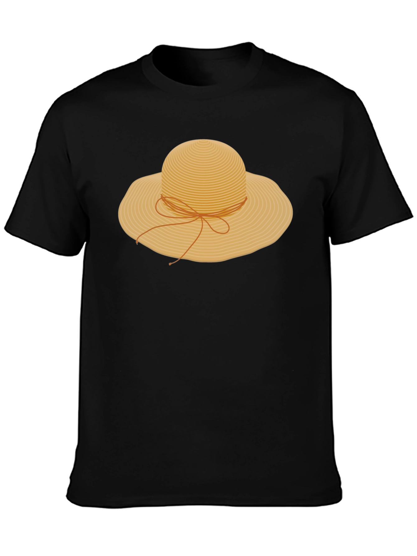 Straw Hat Graphic T-Shirt - Stylish Summer Tee