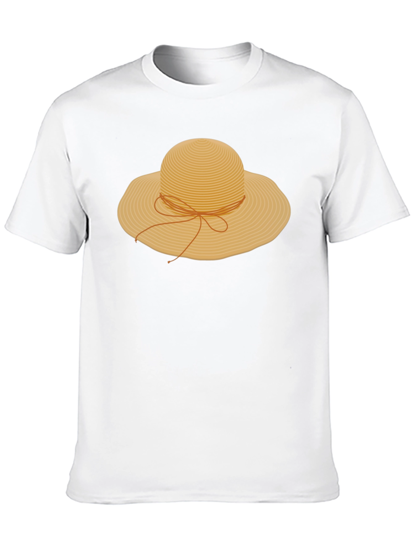 Straw Hat Graphic T-Shirt - Stylish Summer Tee