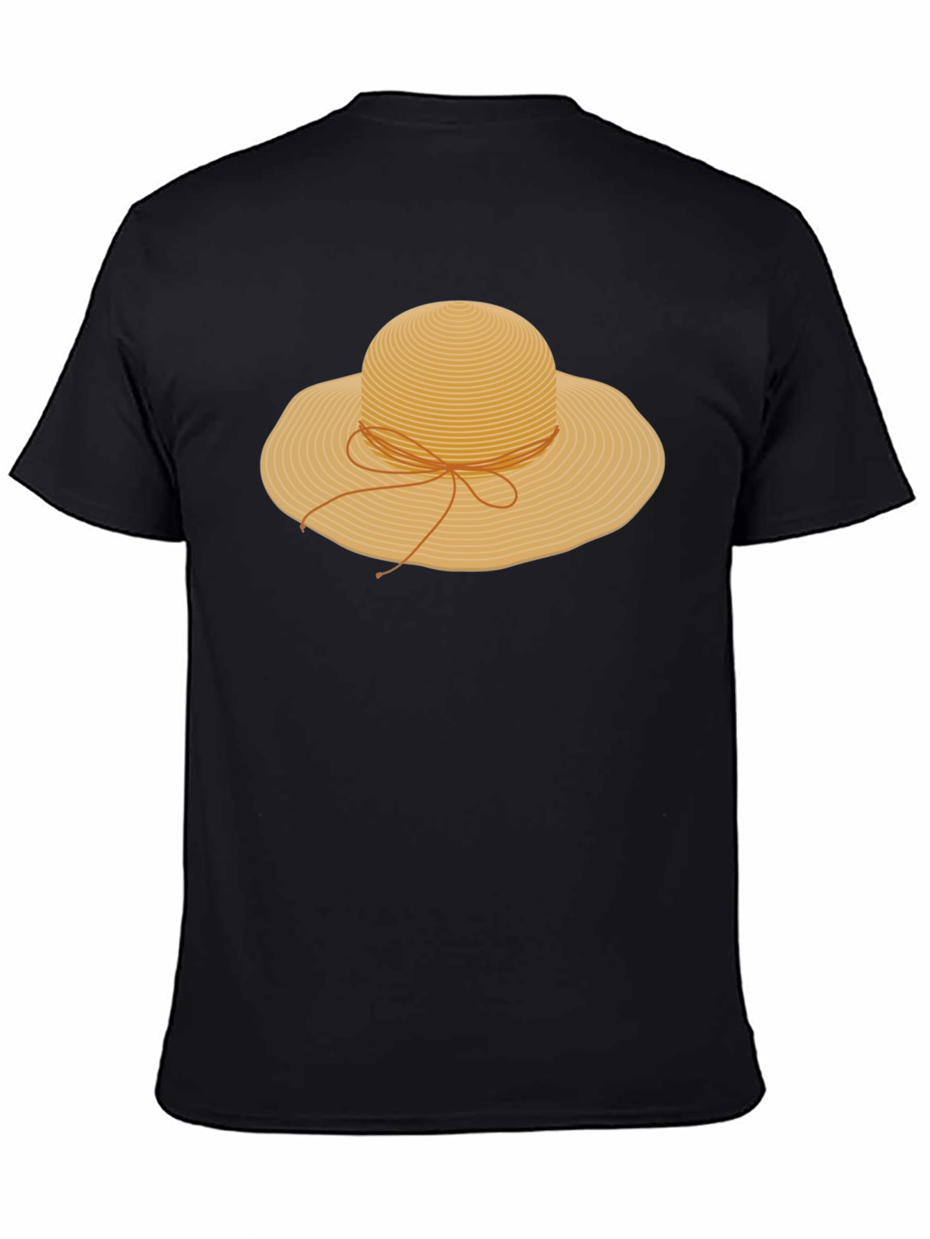 Straw Hat Graphic T-Shirt - Stylish Summer Tee