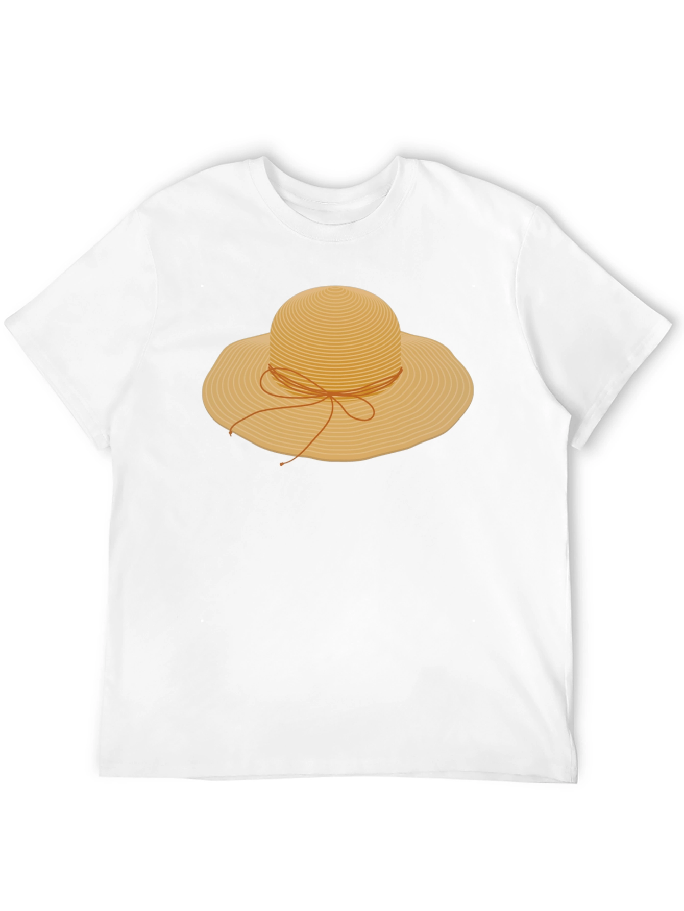 Straw Hat Graphic T-Shirt - Stylish Summer Tee