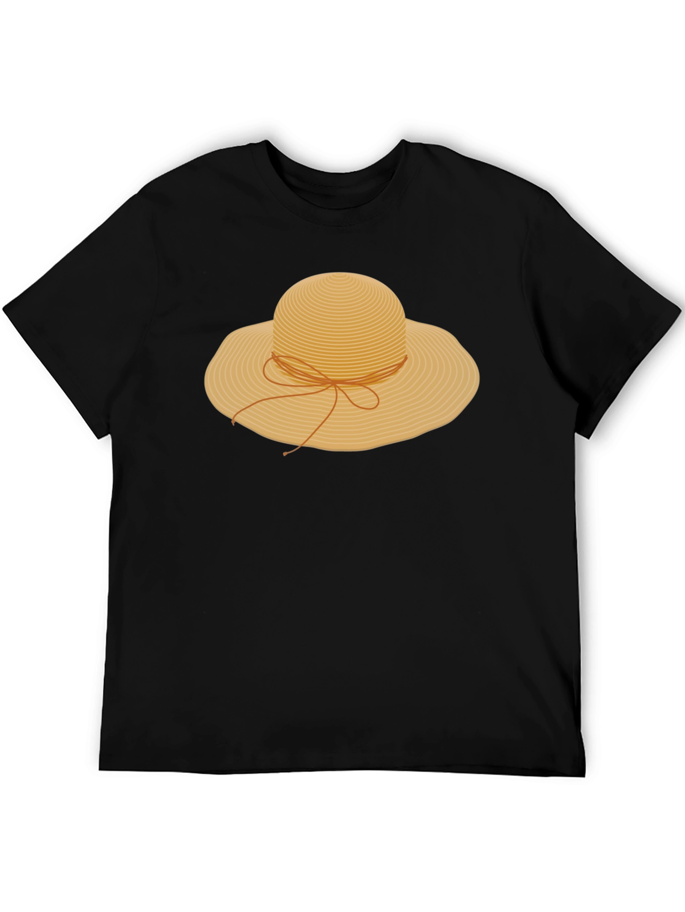 Straw Hat Graphic T-Shirt - Stylish Summer Tee