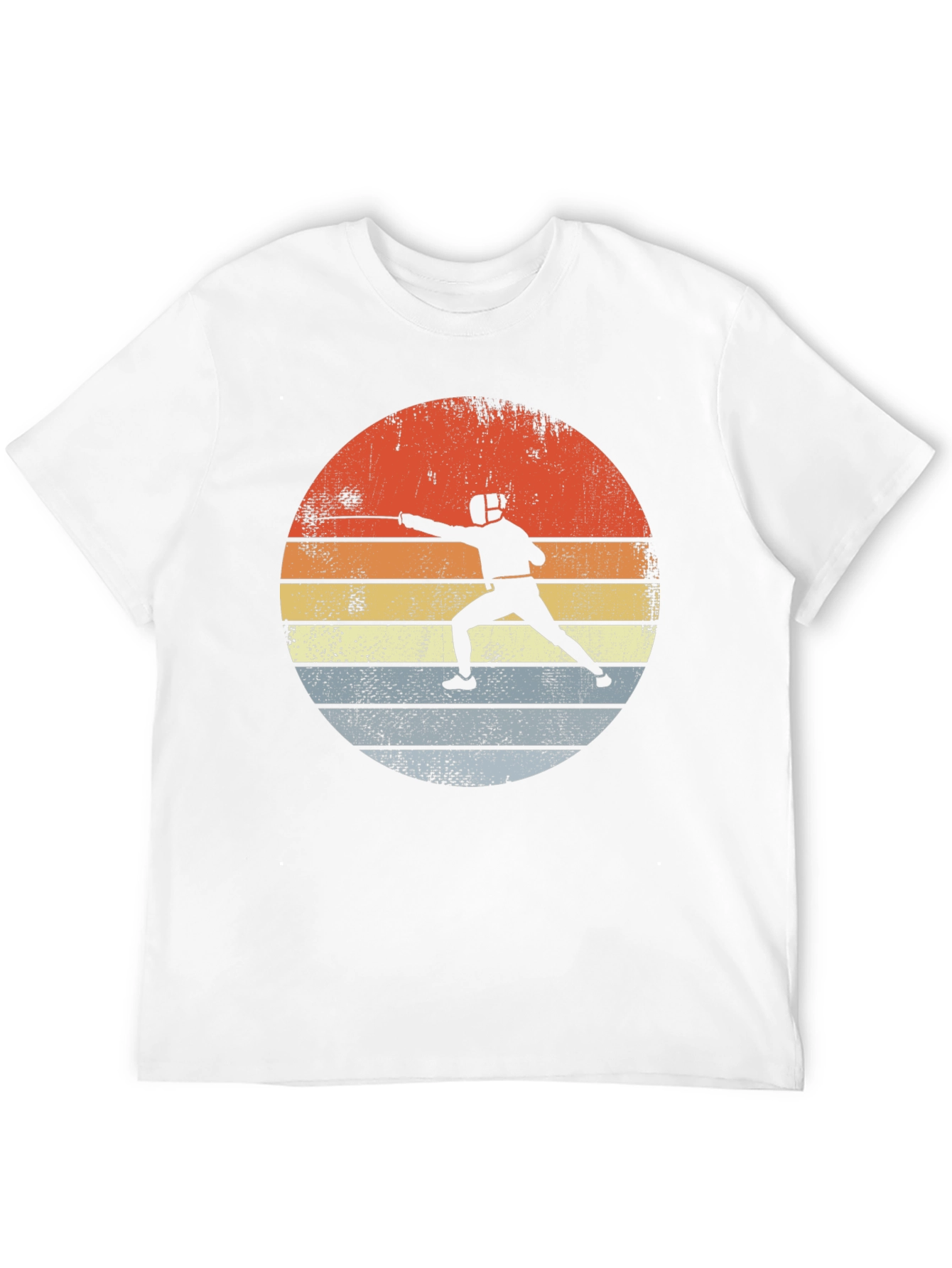 Fencing Sunset Graphic Tee - Retro Sportswear