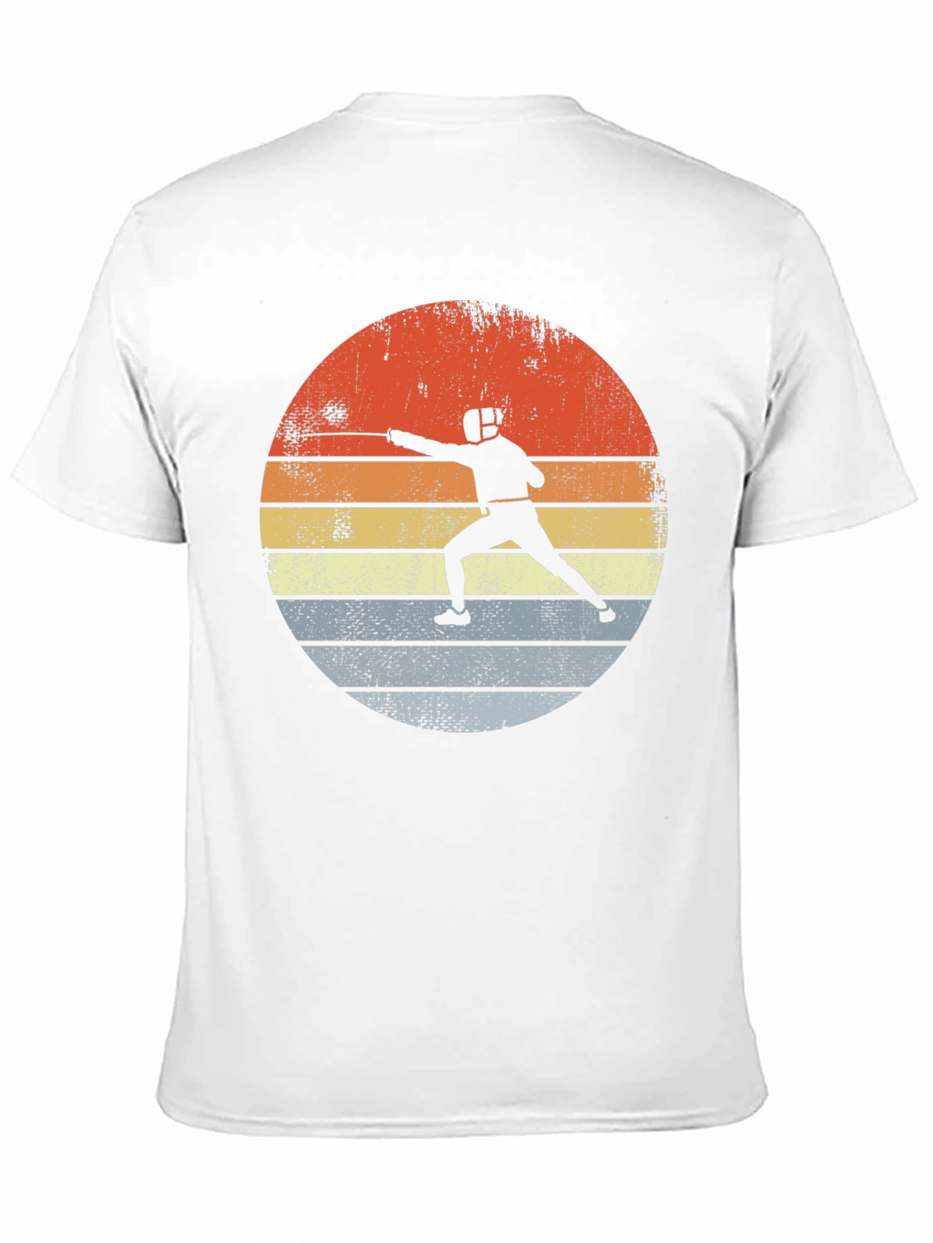 Fencing Sunset Graphic Tee - Retro Sportswear