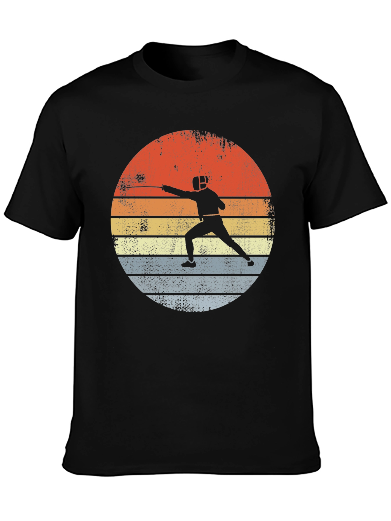 Fencing Sunset Graphic Tee - Retro Sportswear