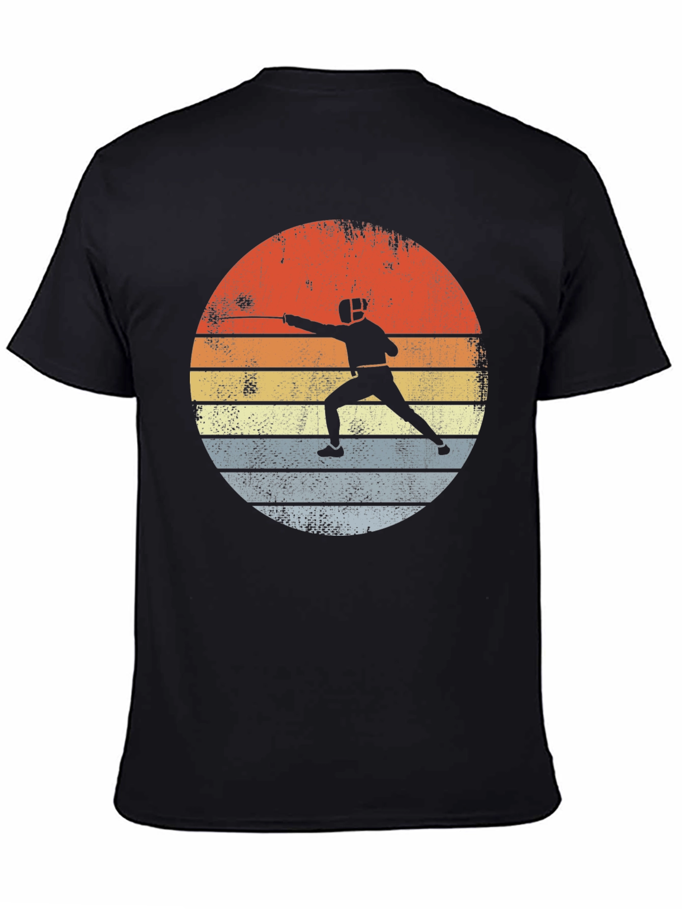 Fencing Sunset Graphic Tee - Retro Sportswear