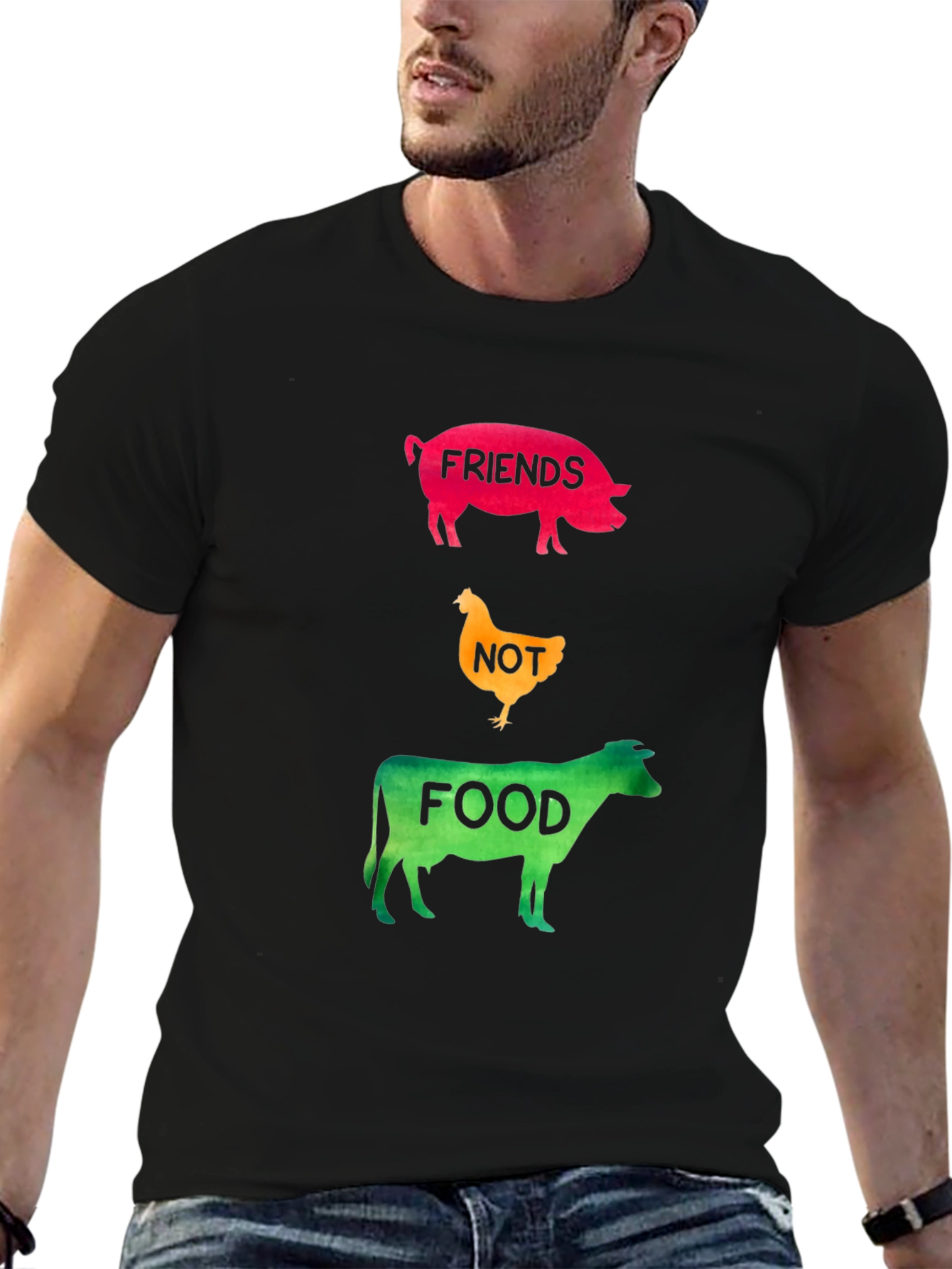 Vegan Graphic Tee - Friends Not Food Shirt