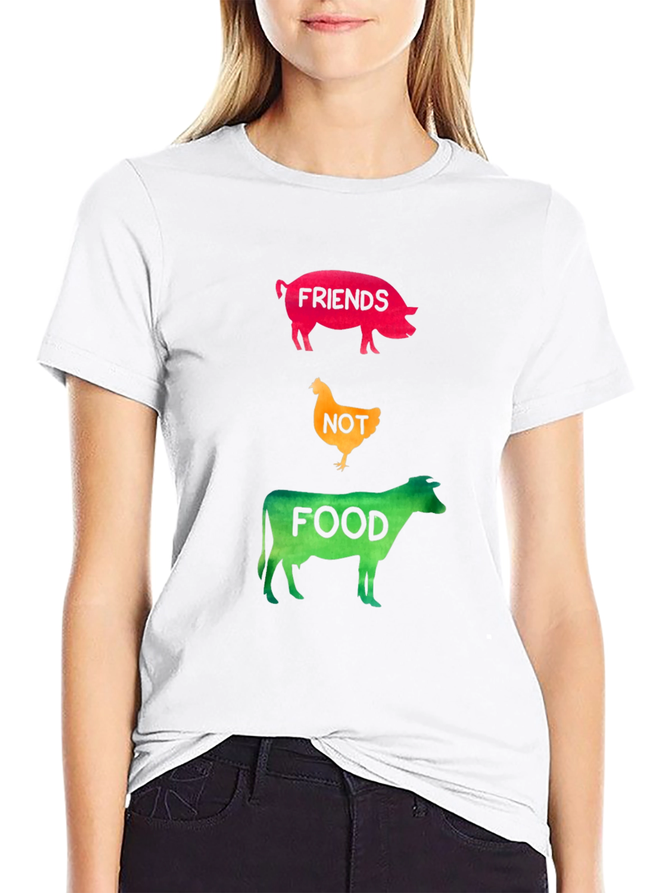 Vegan Graphic Tee - Friends Not Food Shirt
