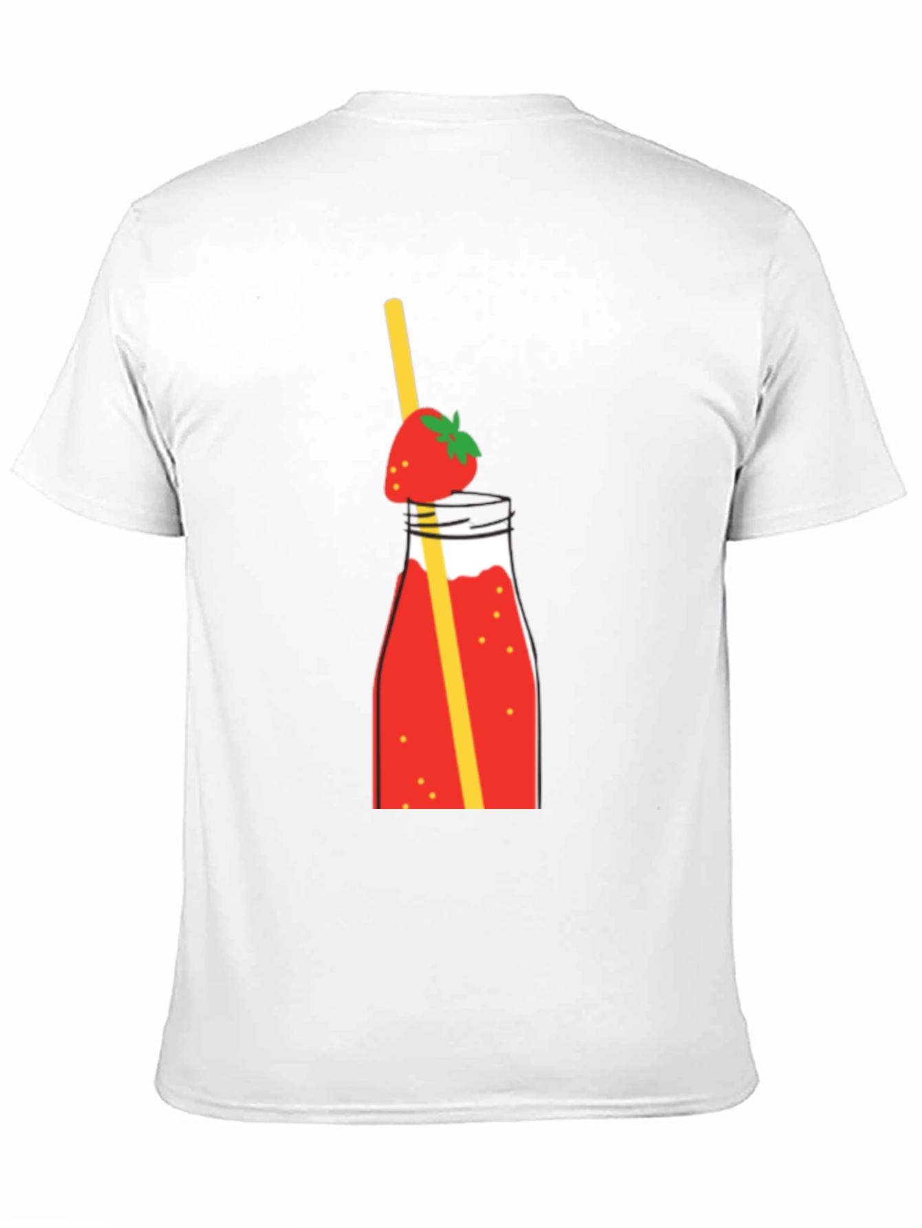 Strawberry Smoothie Graphic Tee - Casual Black T-Shirt