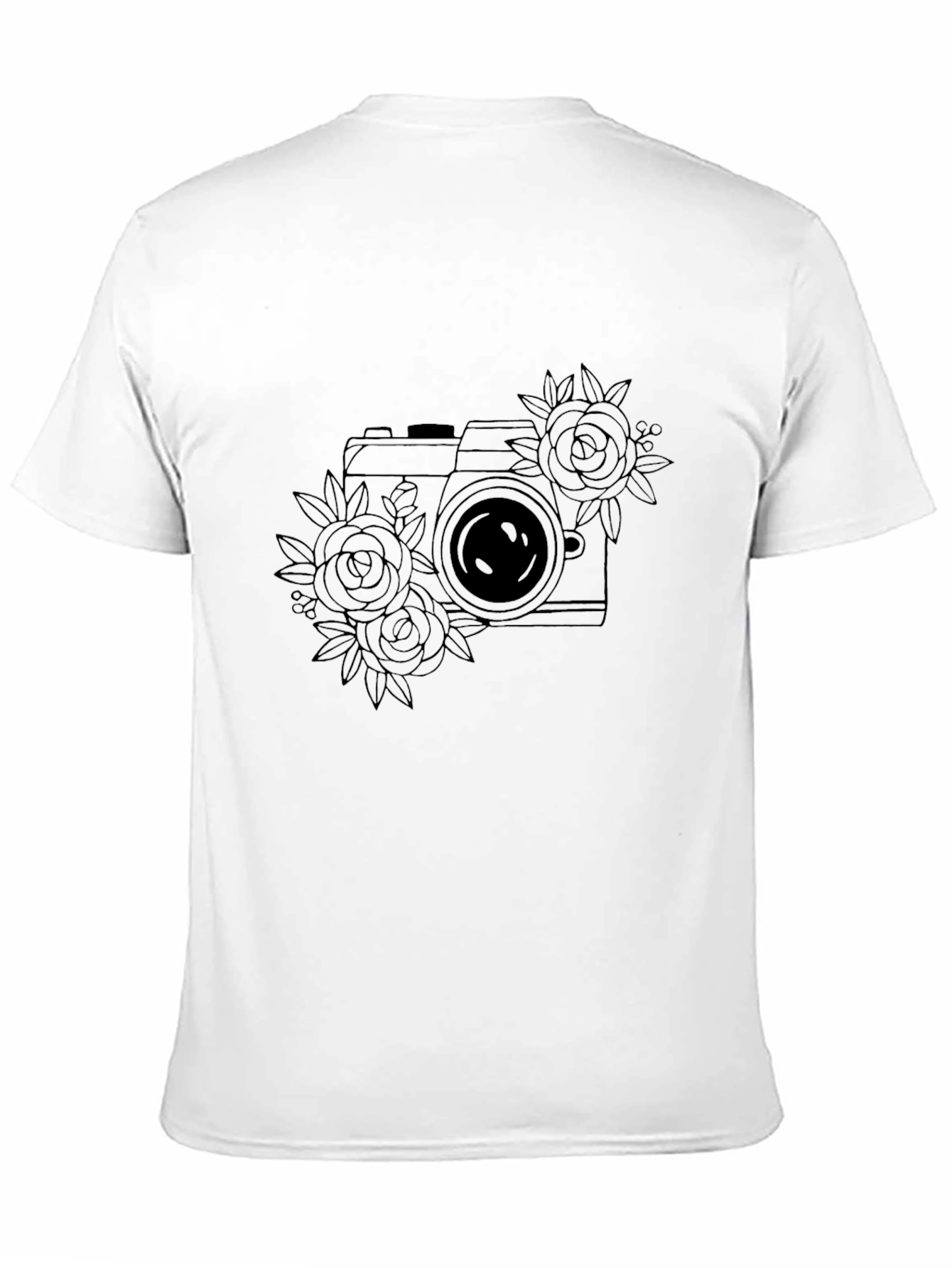 Floral Camera Graphic Tee - Classic Black T-Shirt