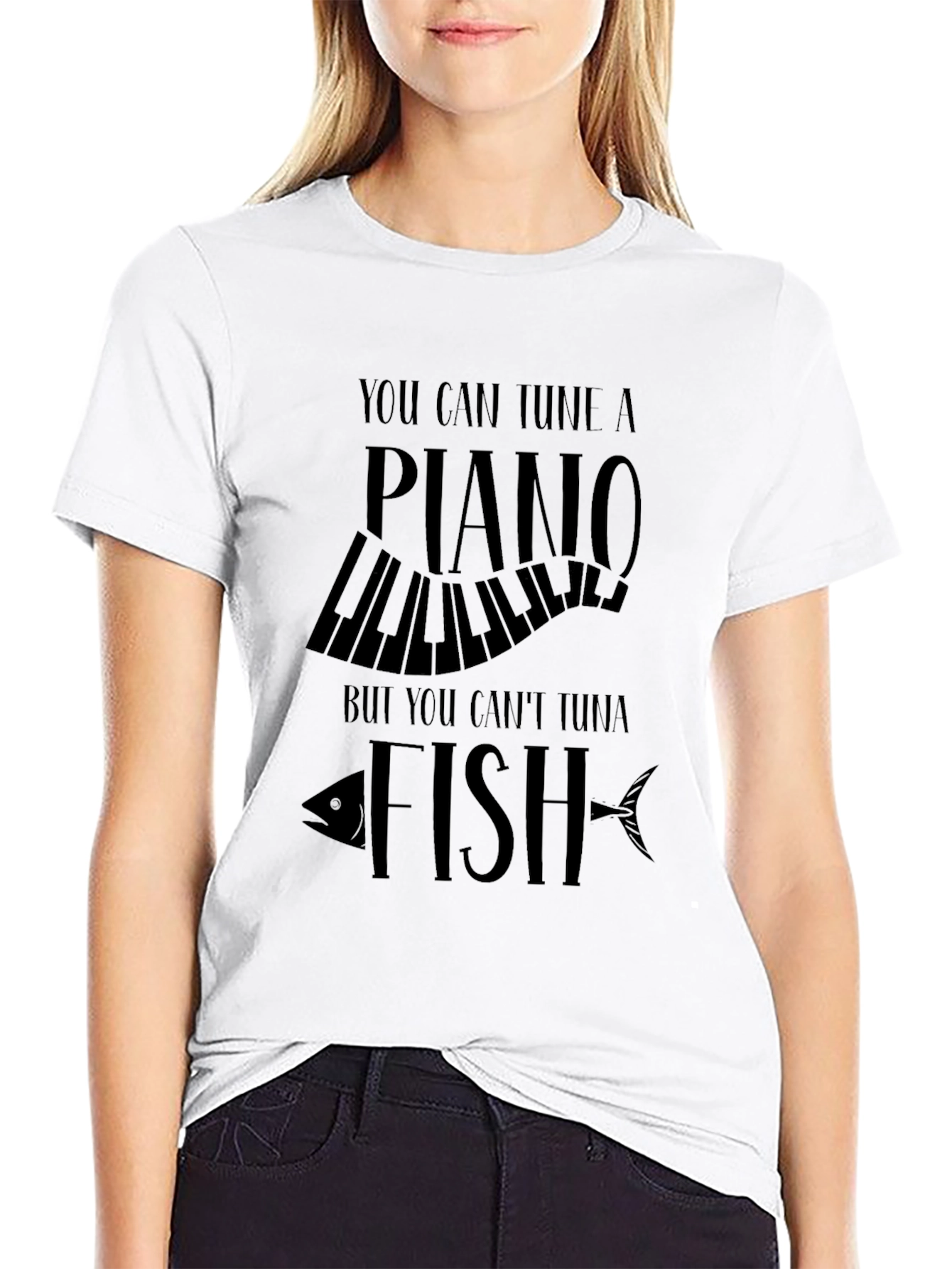 Tune A Piano Tuna Fish Funny Graphic T-Shirt