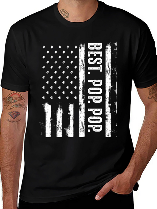 Best Pop Pop American Flag T-Shirt