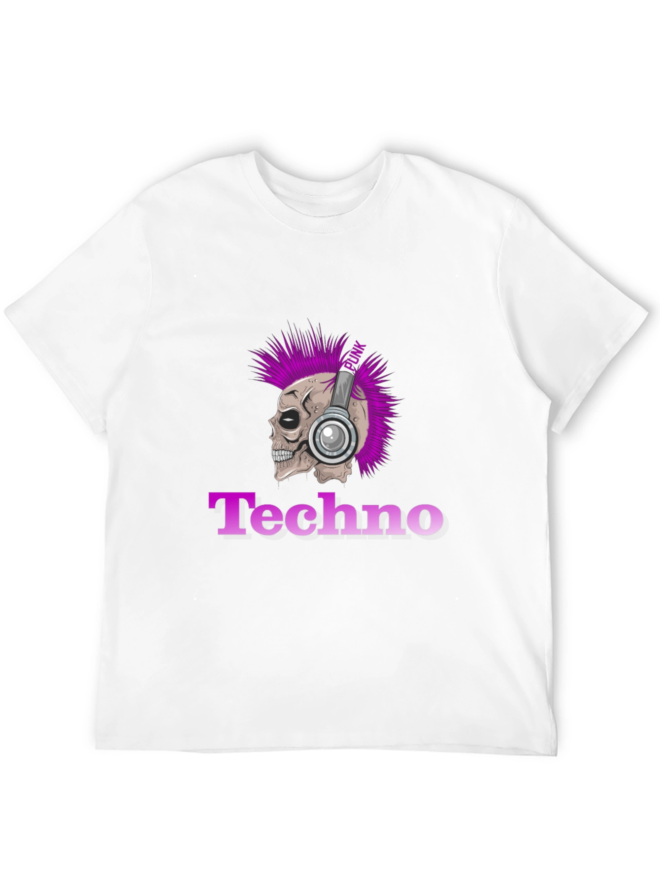 Techno Punk Skull Graphic T-Shirt