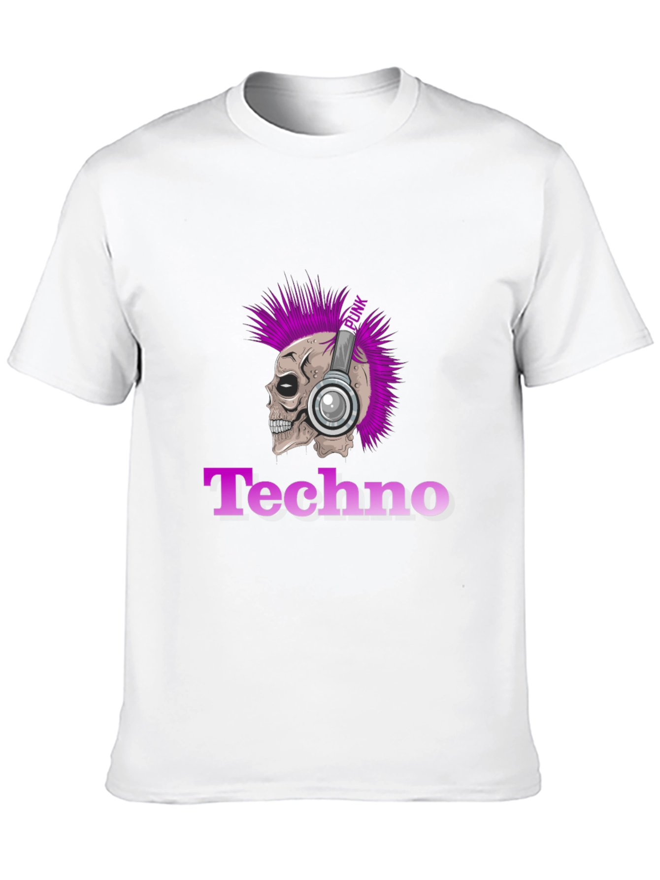 Techno Punk Skull Graphic T-Shirt