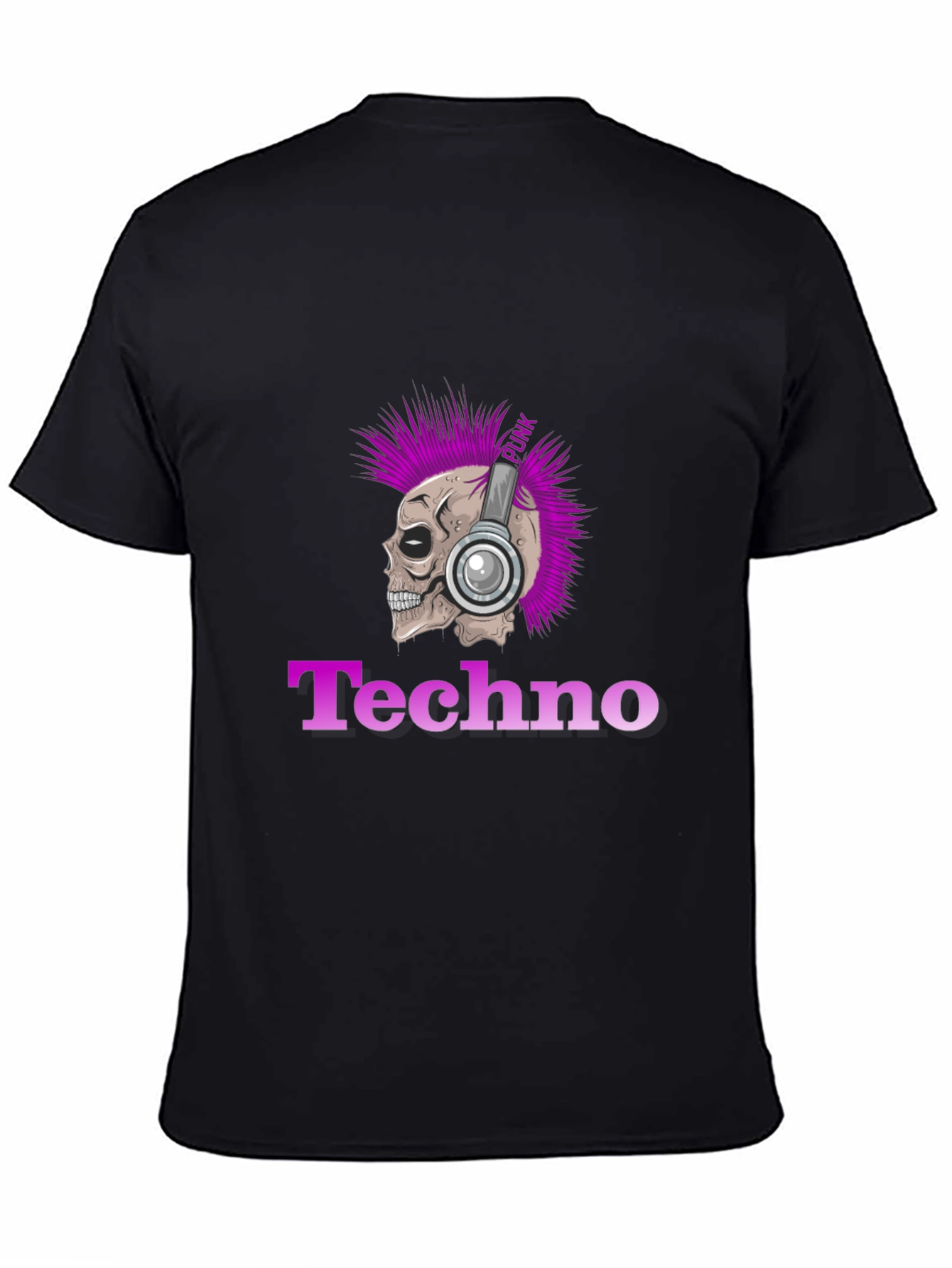 Techno Punk Skull Graphic T-Shirt
