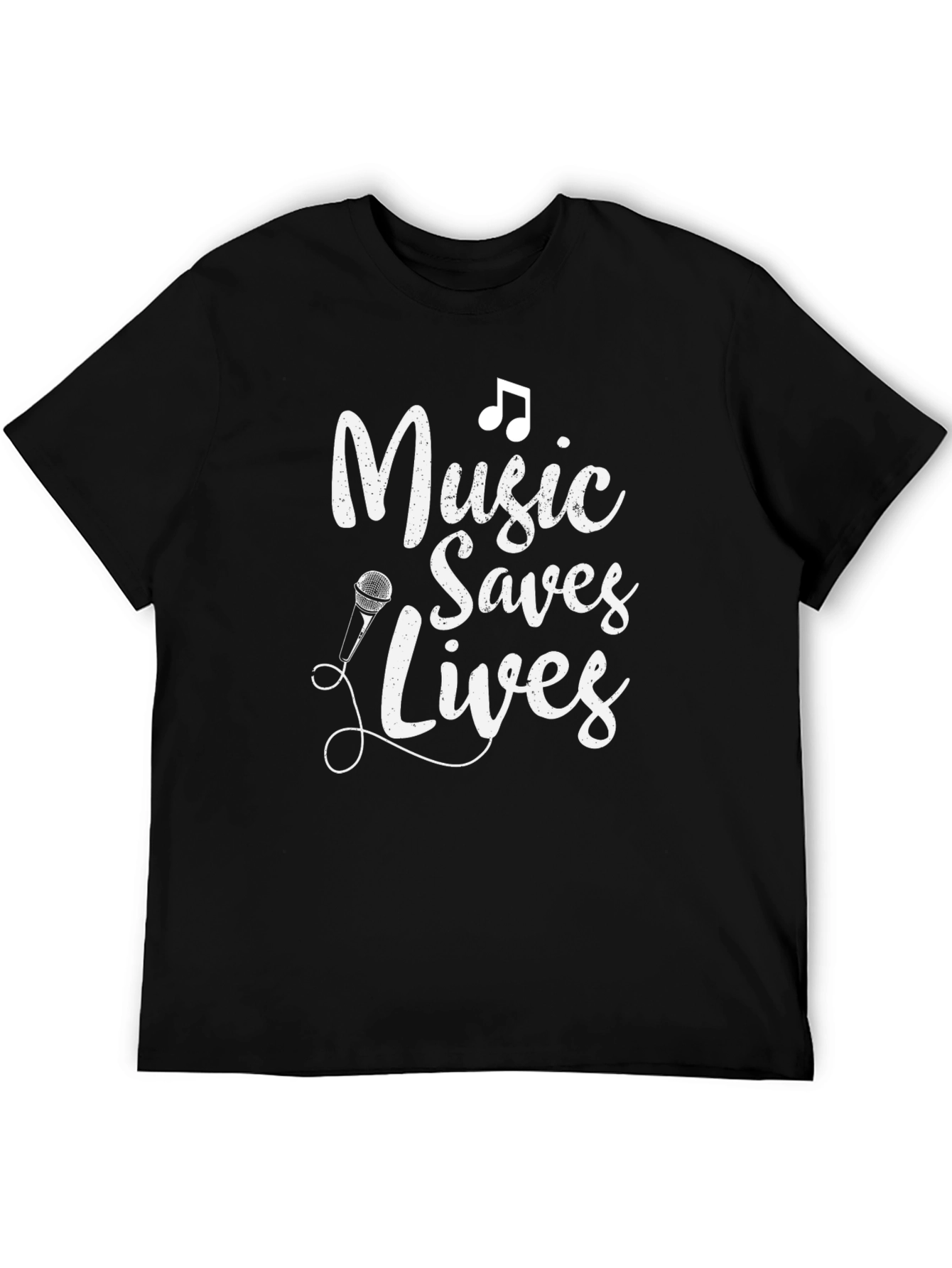 Music Saves Lives Black Graphic Tee