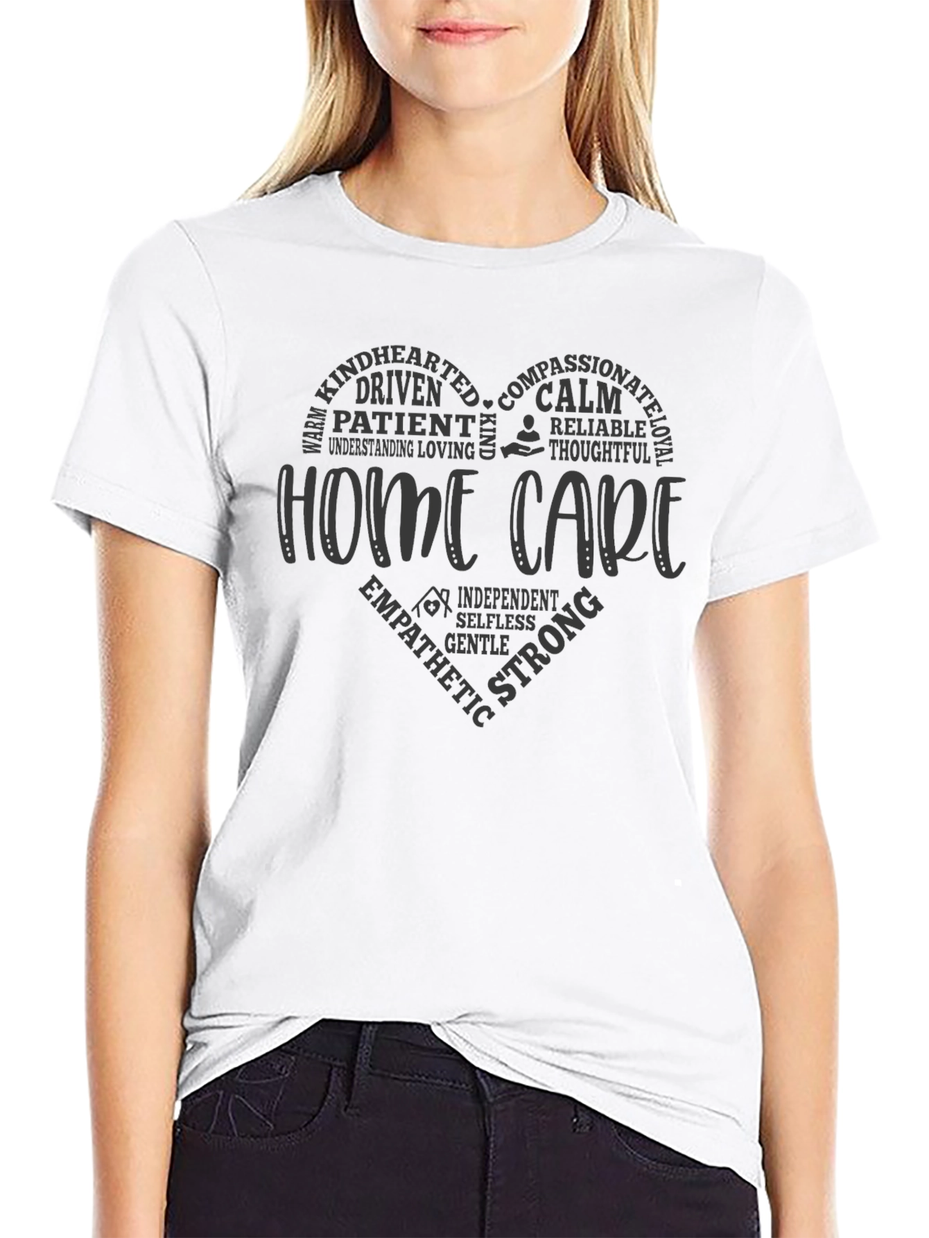 Home Care Heart T-Shirt - Compassionate Caregiver Tee