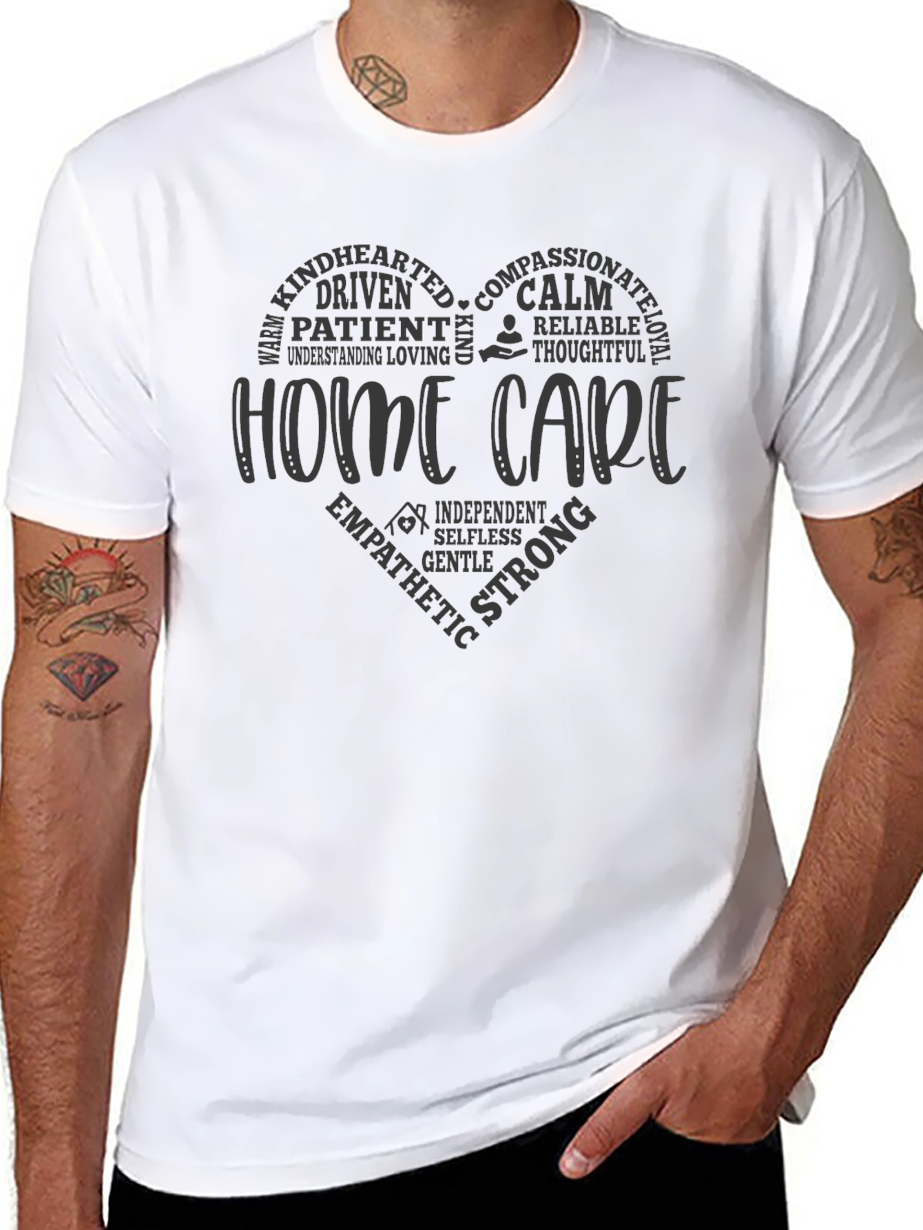 Home Care Heart T-Shirt - Compassionate Caregiver Tee