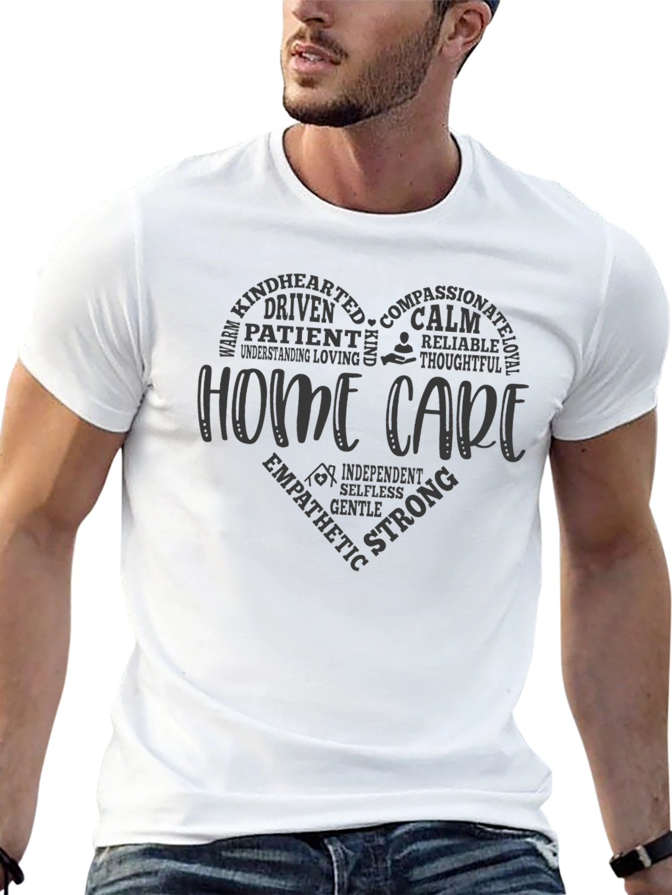 Home Care Heart T-Shirt - Compassionate Caregiver Tee