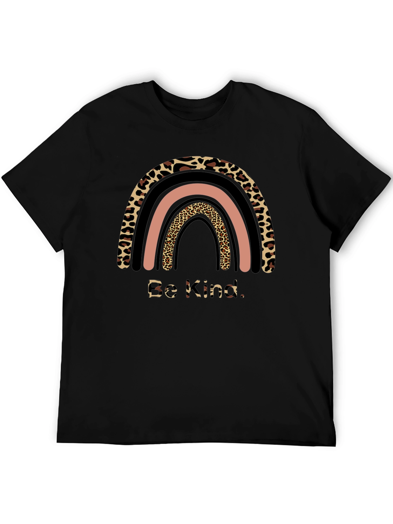 Be Kind Leopard Rainbow Graphic Tee