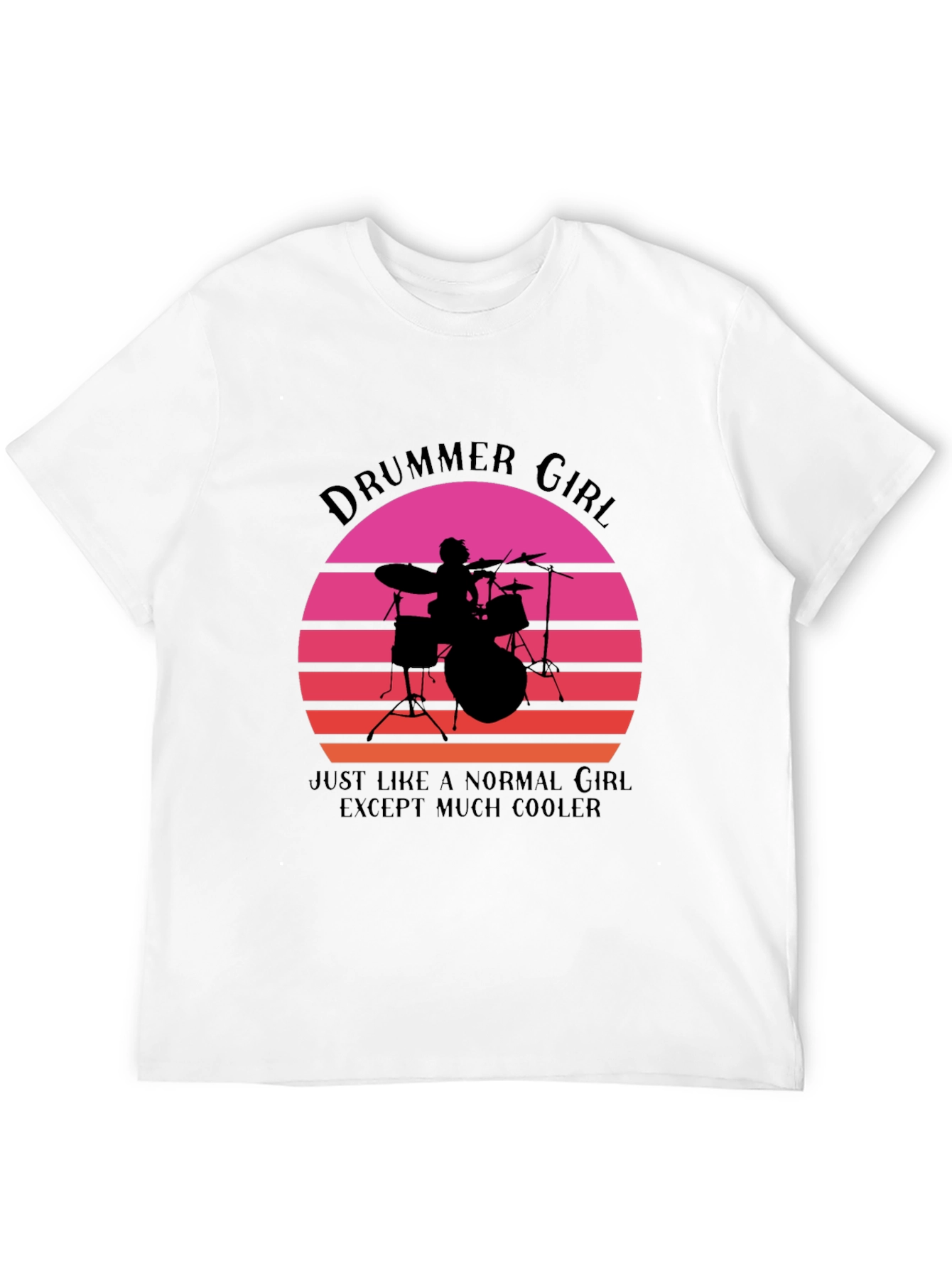 Drummer Girl Graphic T-Shirt - Cool Music Lover Tee
