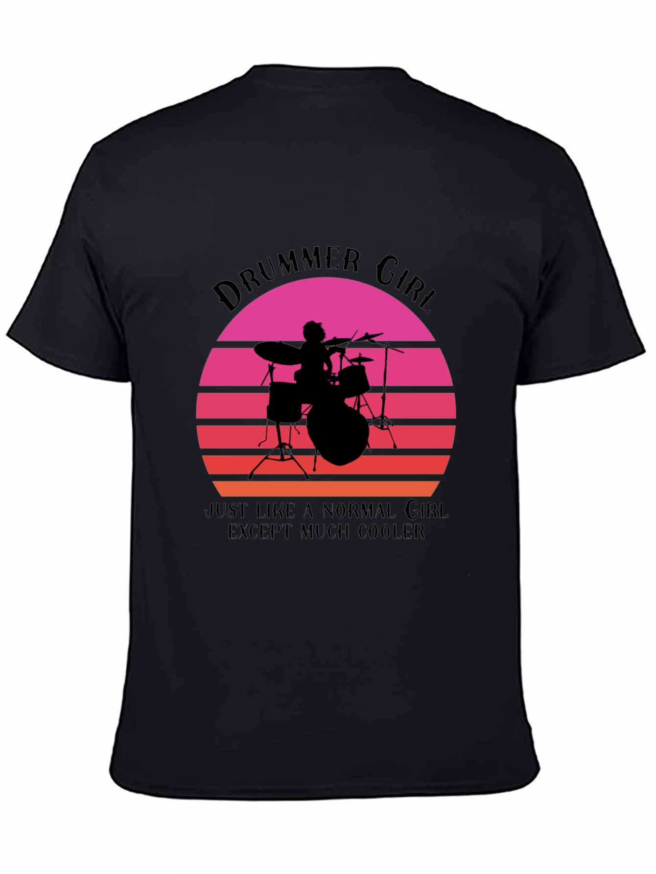Drummer Girl Graphic T-Shirt - Cool Music Lover Tee