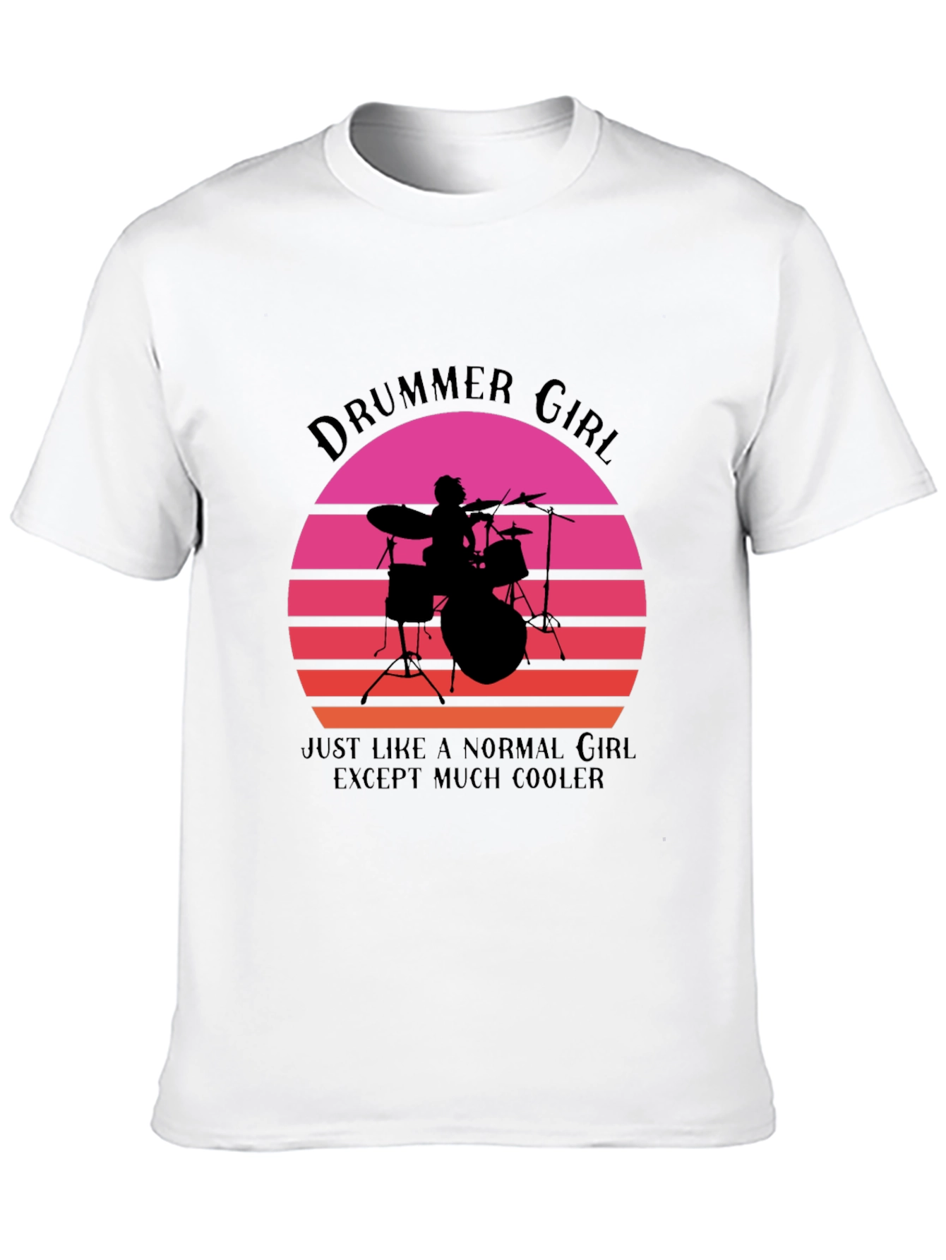Drummer Girl Graphic T-Shirt - Cool Music Lover Tee