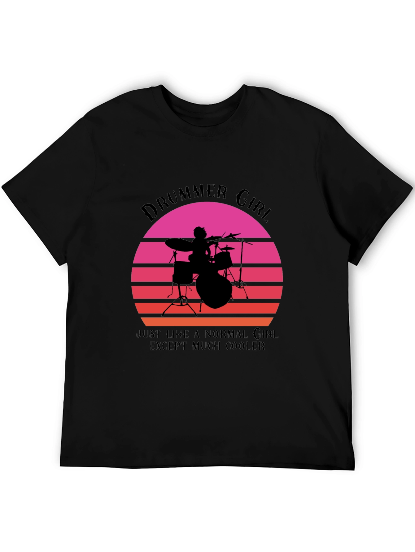 Drummer Girl Graphic T-Shirt - Cool Music Lover Tee