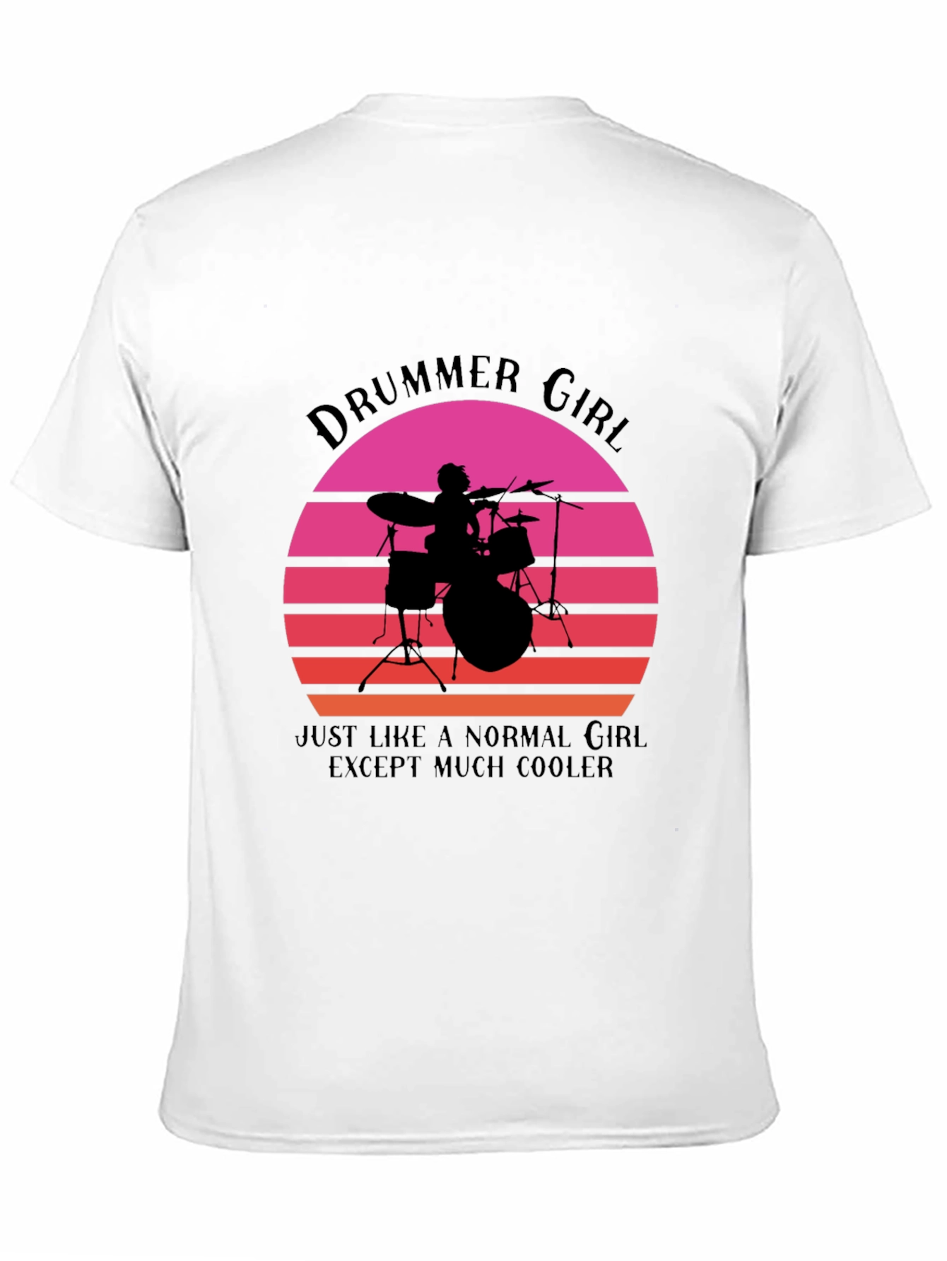 Drummer Girl Graphic T-Shirt - Cool Music Lover Tee
