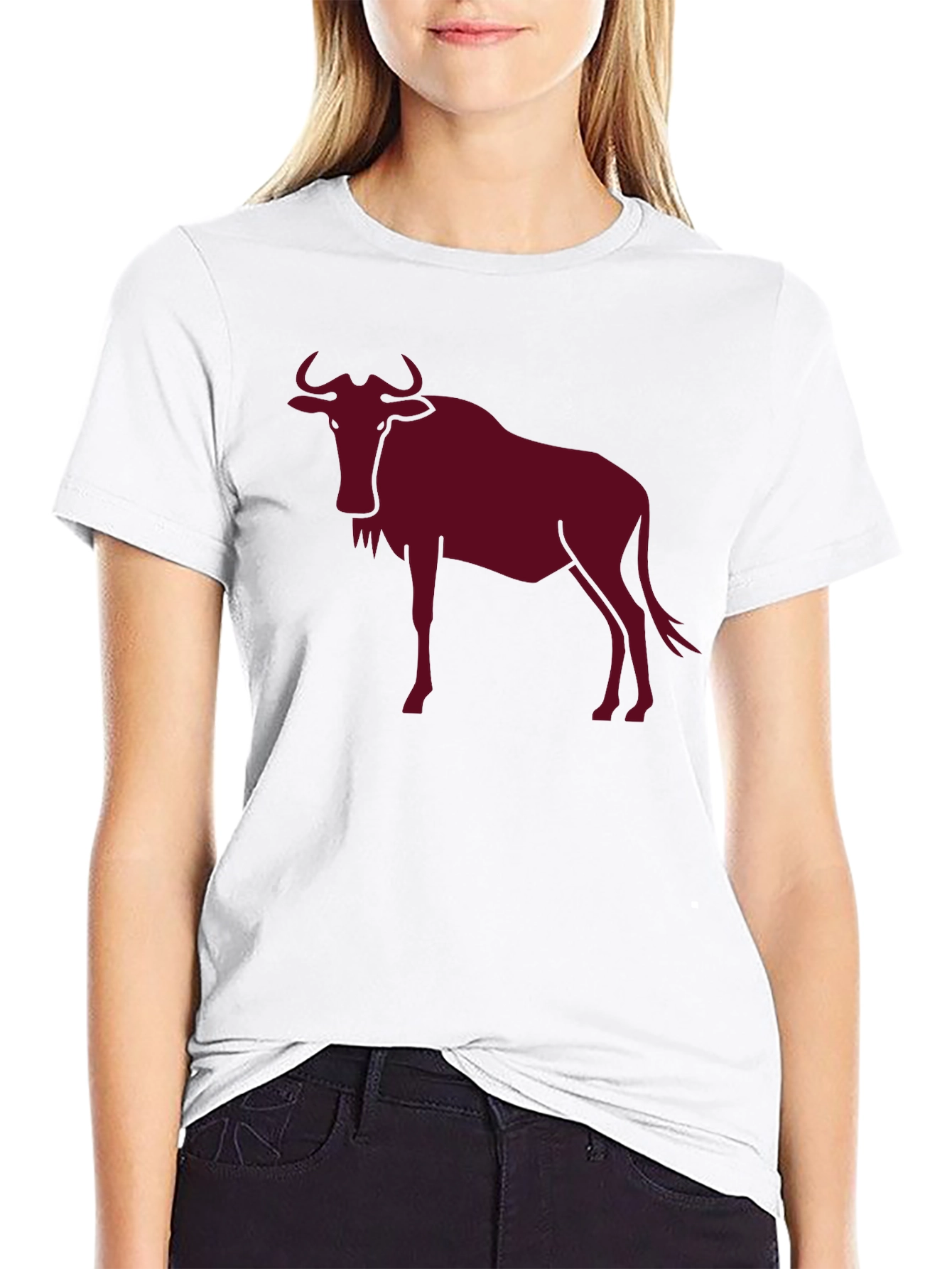 Wildebeest Graphic Tee - Bold Animal Print Shirt