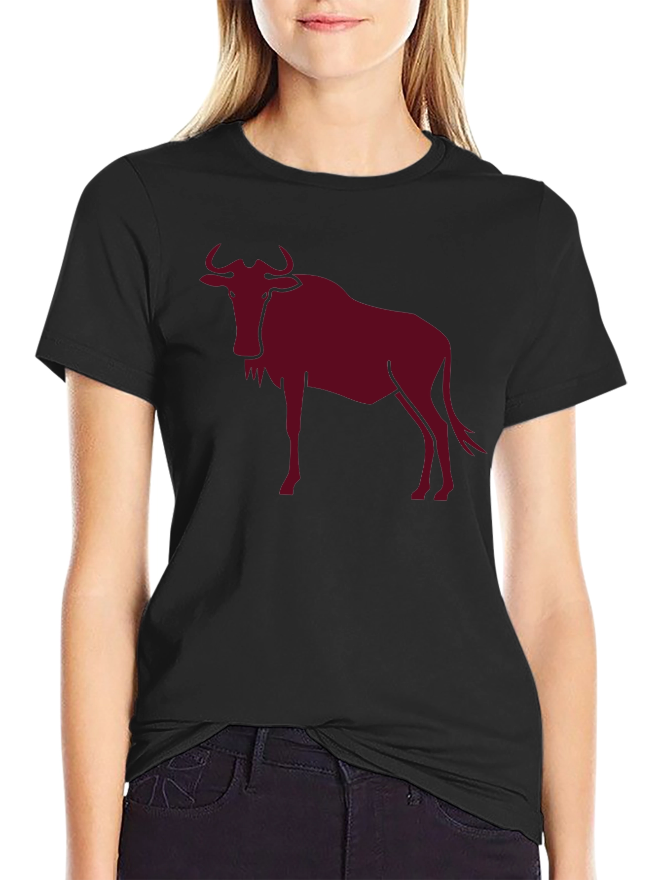 Wildebeest Graphic Tee - Bold Animal Print Shirt