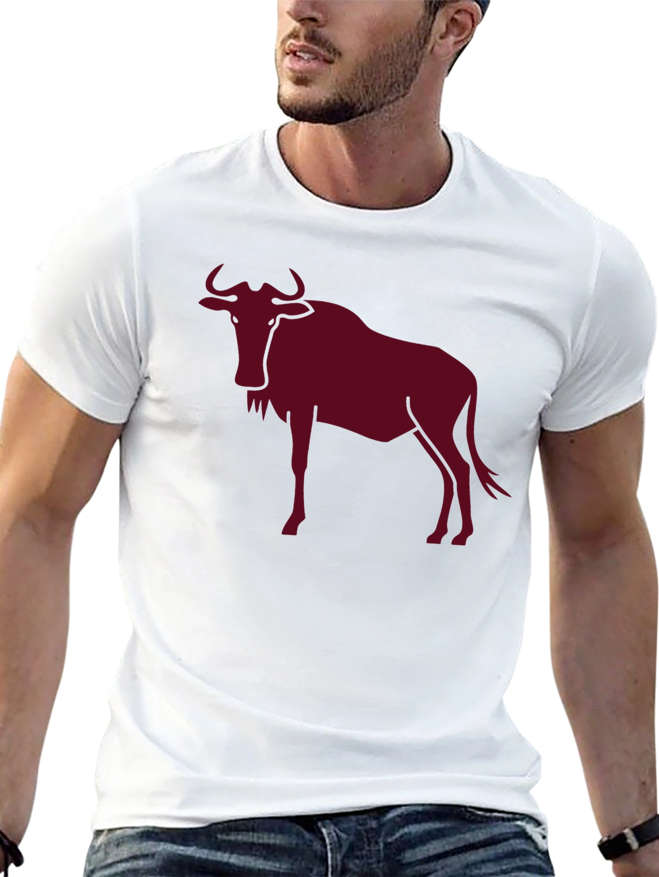 Wildebeest Graphic Tee - Bold Animal Print Shirt
