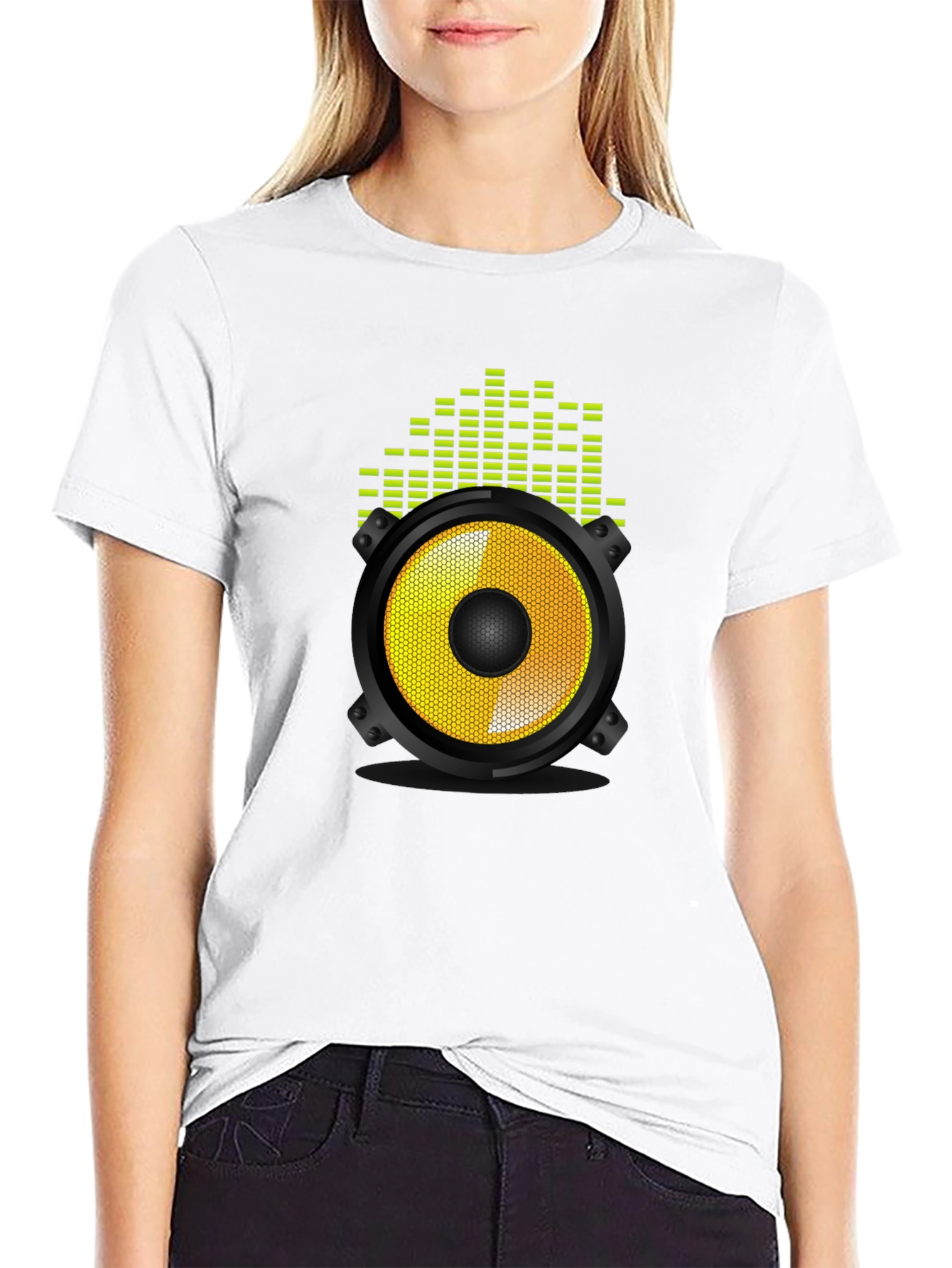 Speaker Graphic Tee - Black Cotton Blend