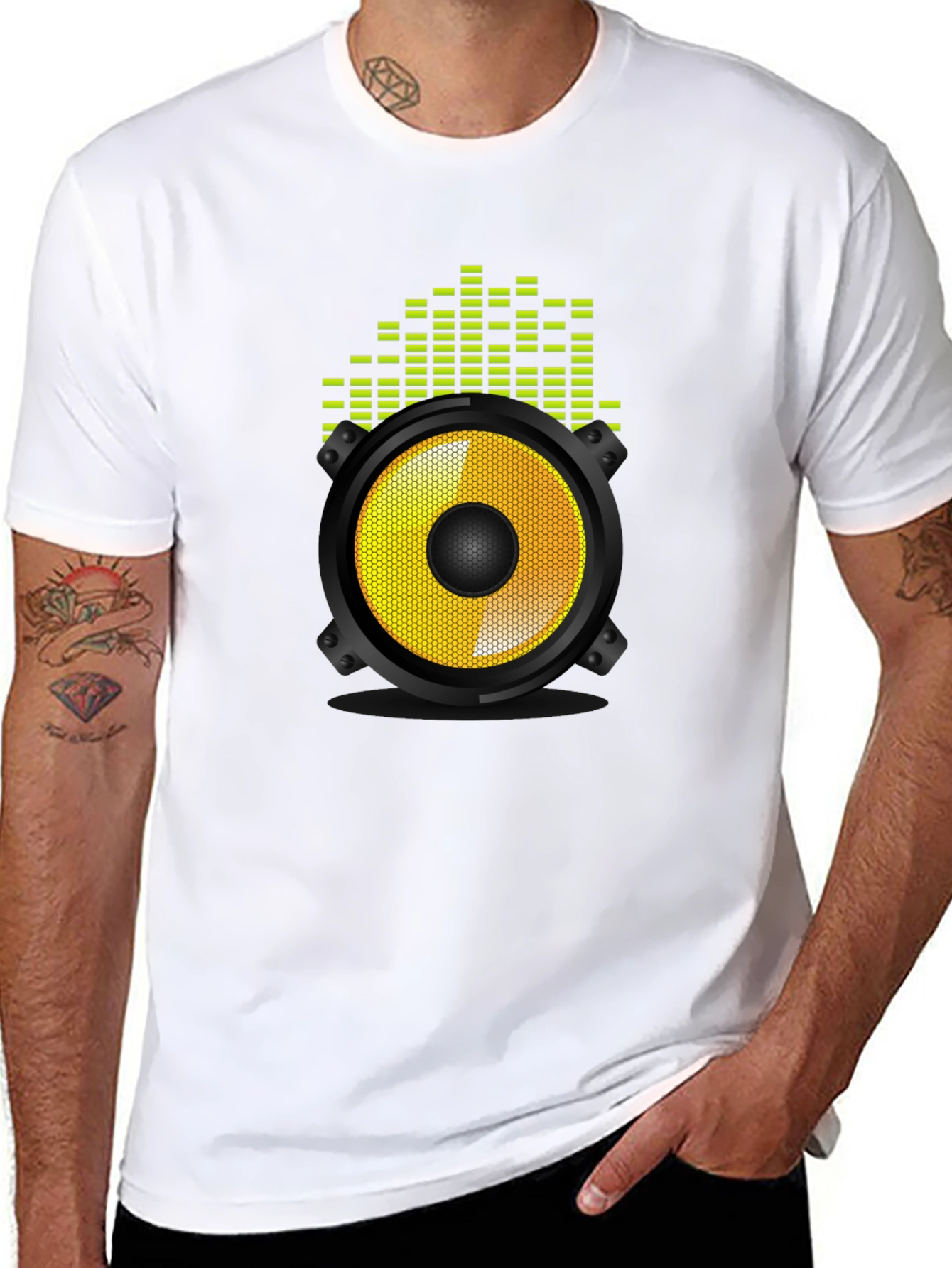 Speaker Graphic Tee - Black Cotton Blend