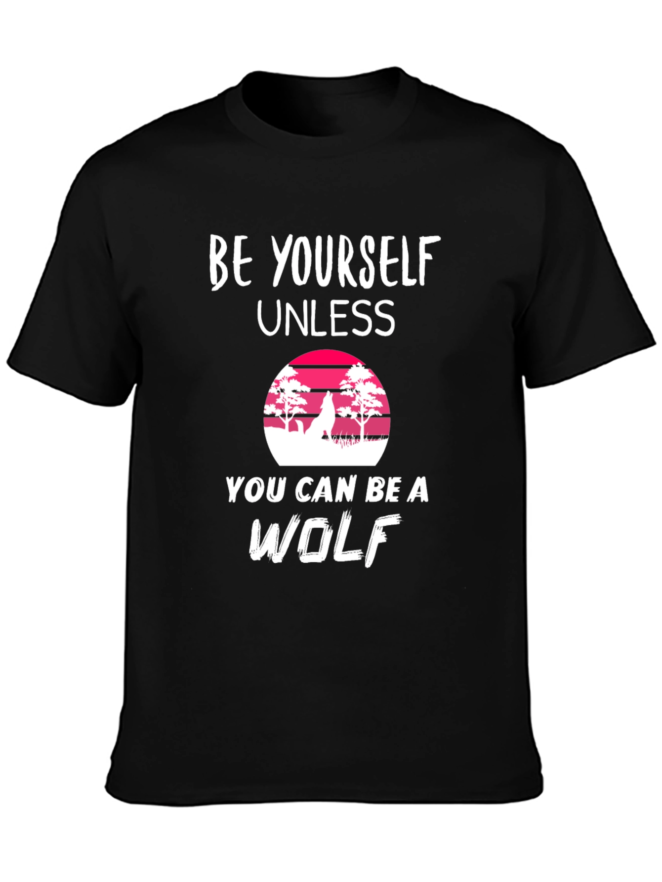 Be Yourself Wolf Graphic Tee - Black
