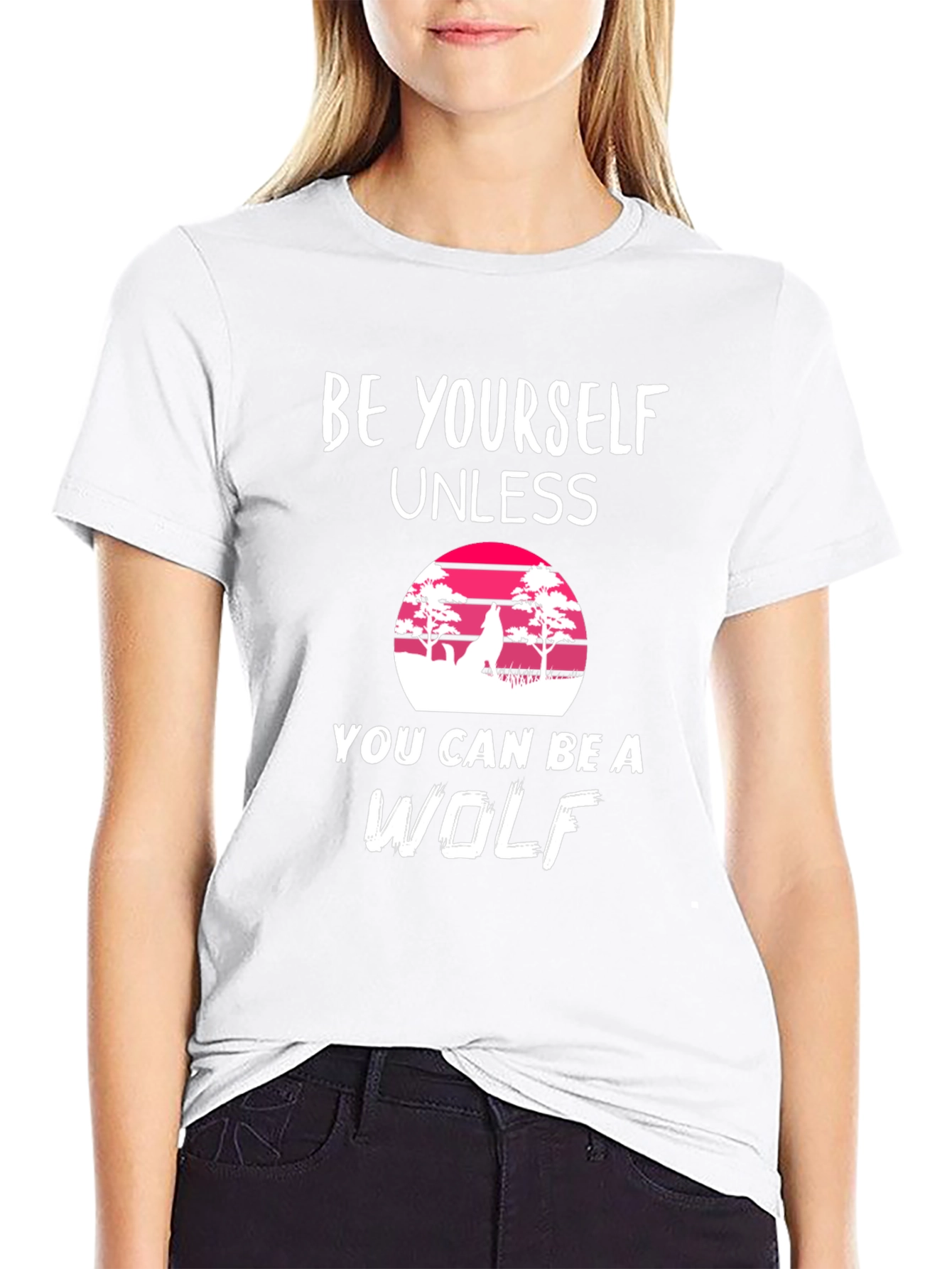 Be Yourself Wolf Graphic Tee - Black