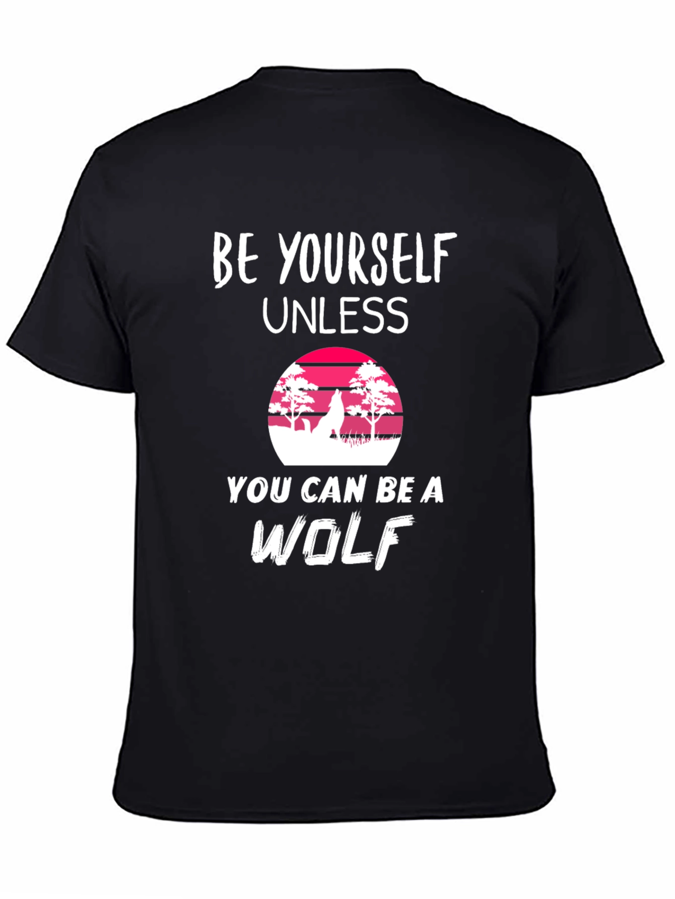 Be Yourself Wolf Graphic Tee - Black