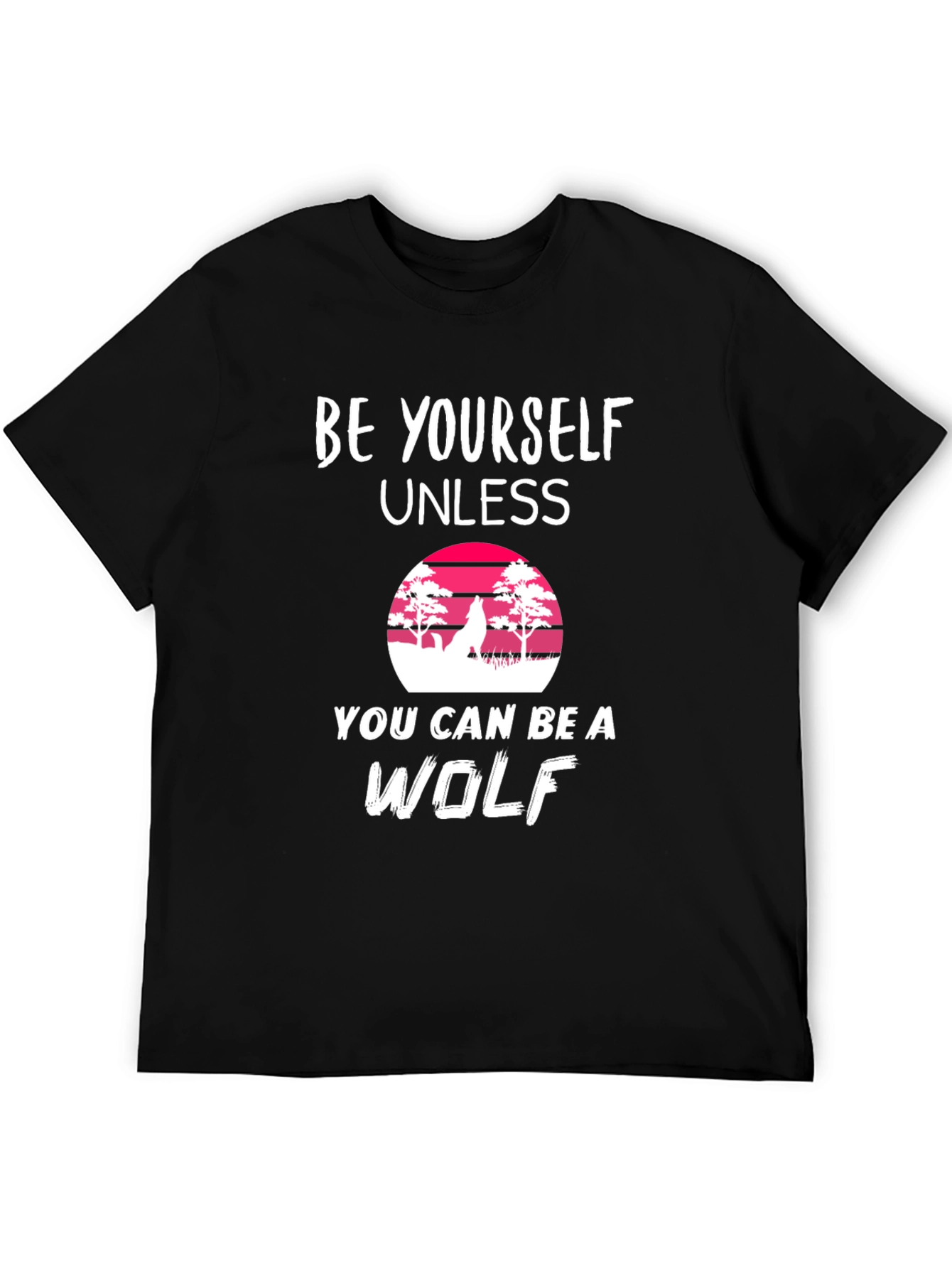 Be Yourself Wolf Graphic Tee - Black