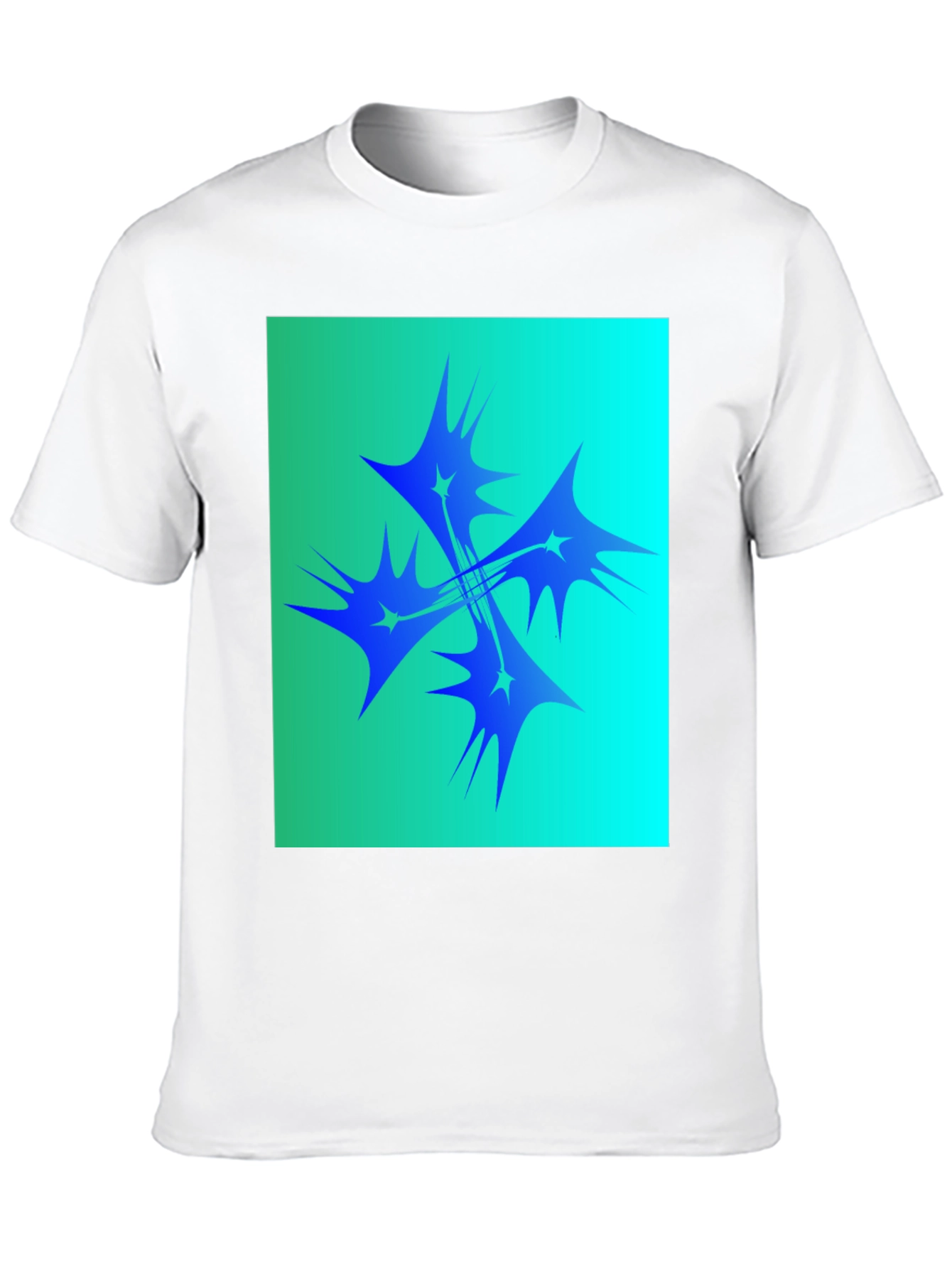 Abstract Starburst Graphic Tee - Black