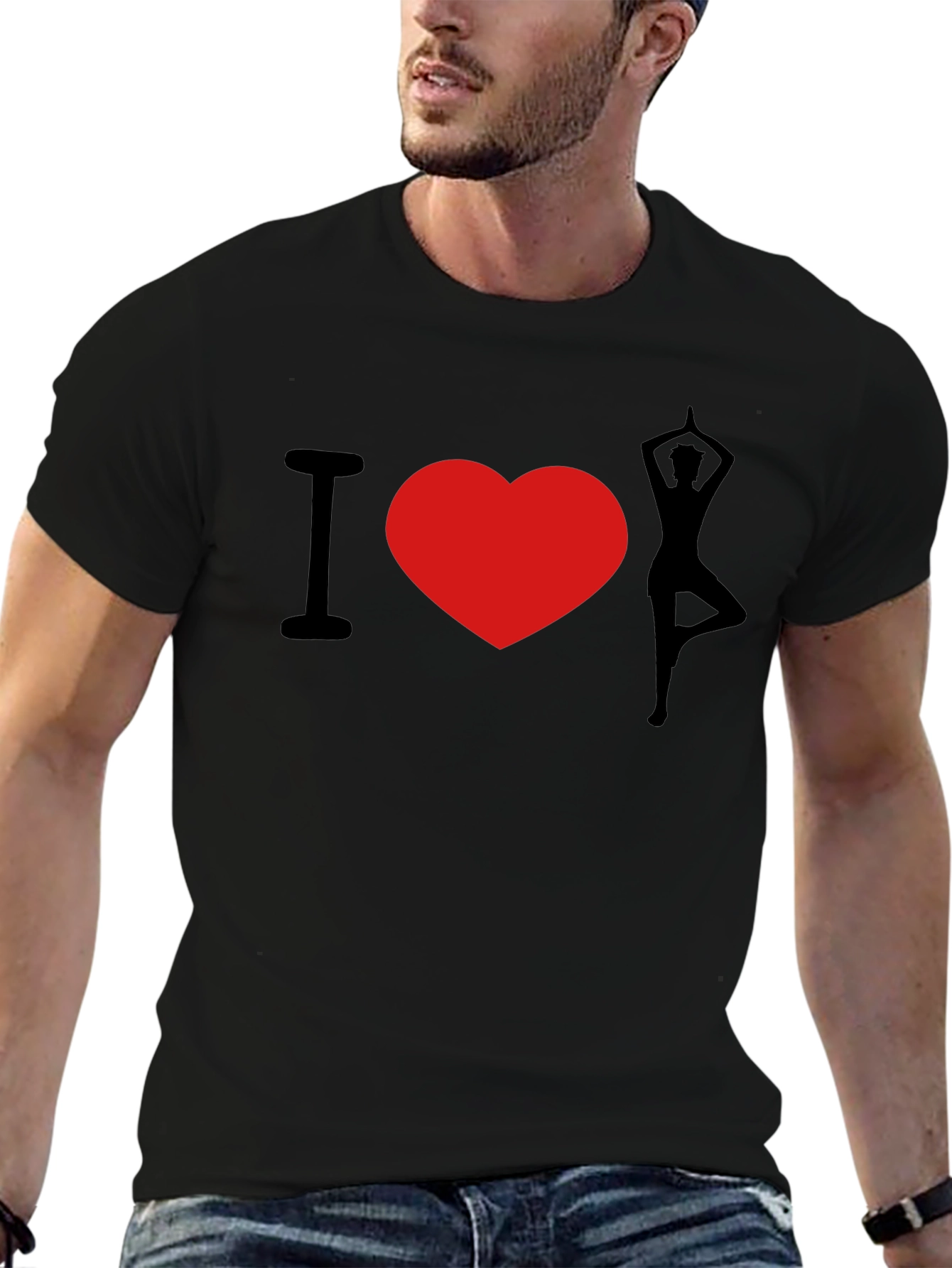 I Heart Yoga Black T-Shirt