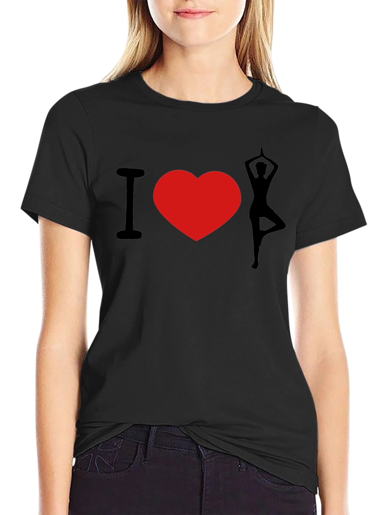 I Heart Yoga Black T-Shirt