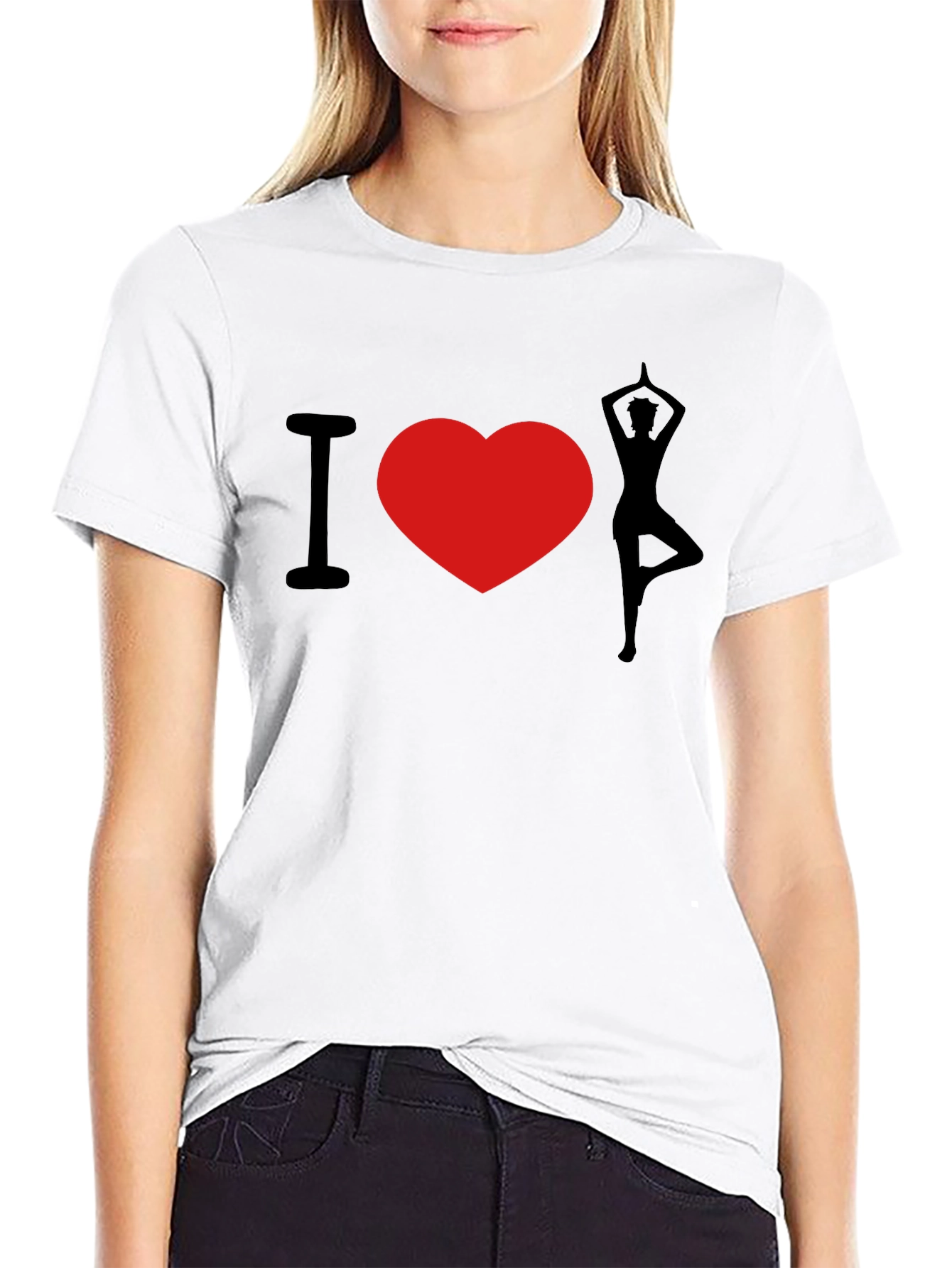 I Heart Yoga Black T-Shirt